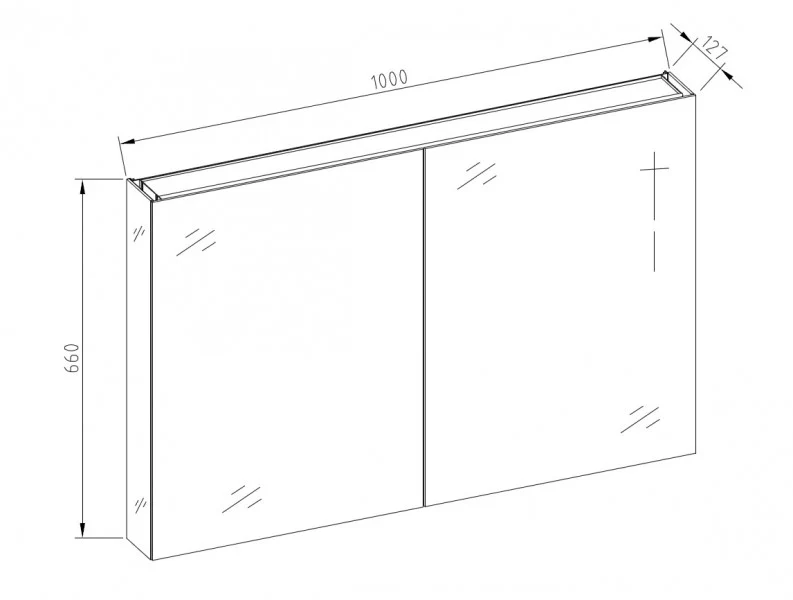 Aluminium spegelskåp 2-dörrar - Image 6