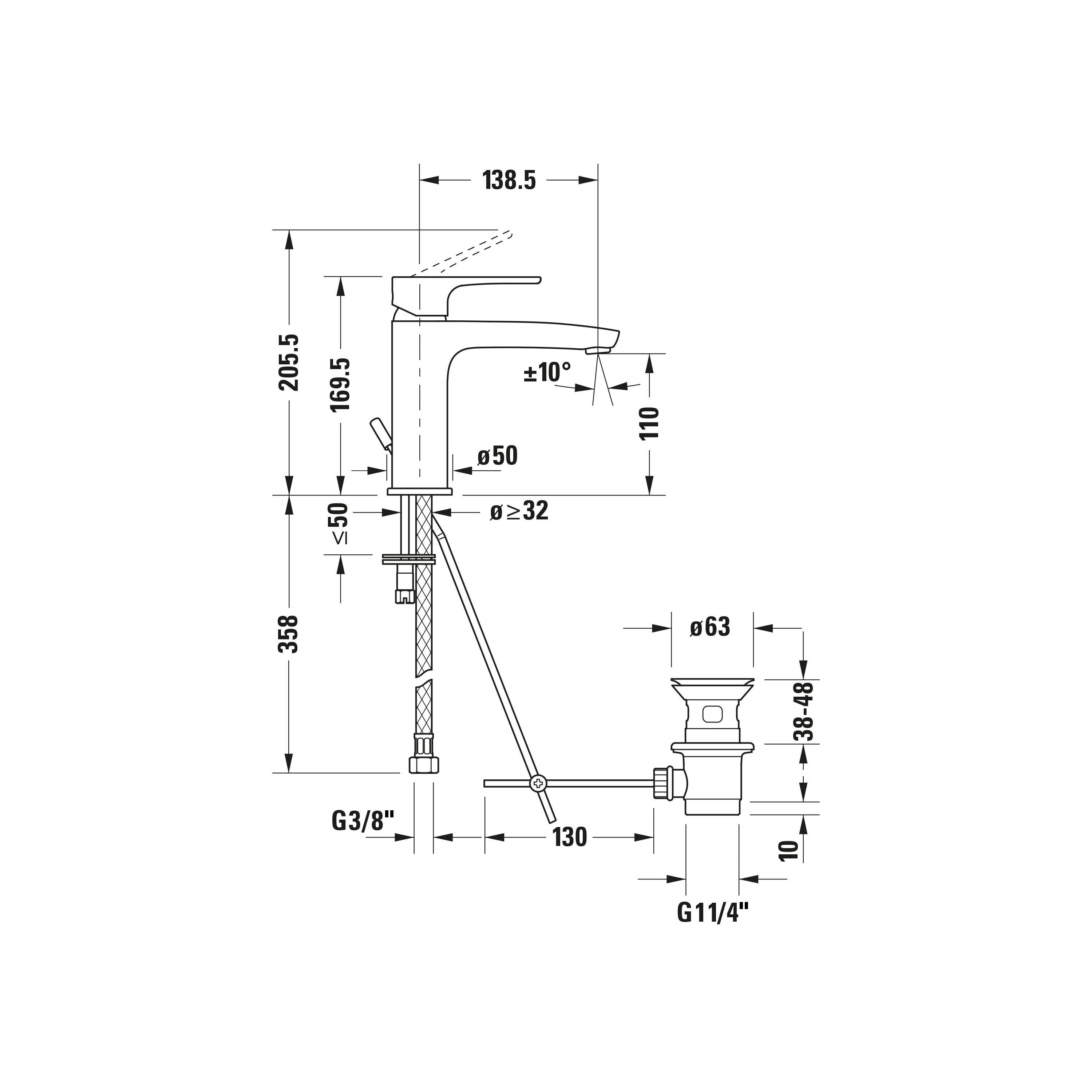 Duravit B.1 ettgrepps-tvättställsblandare - Image 18