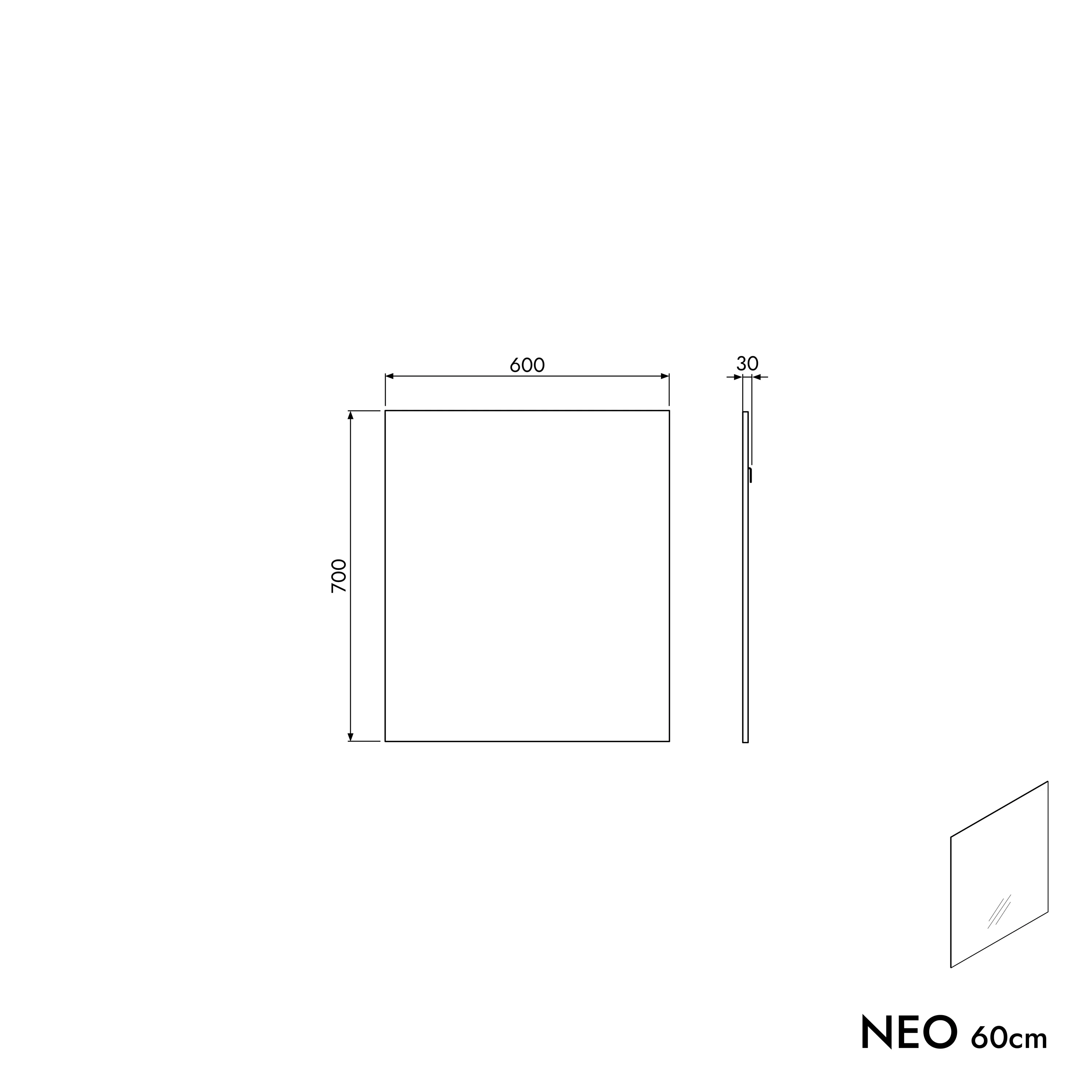Badrumsmöbelset AVA 60 cm med tvättställ - Image 47