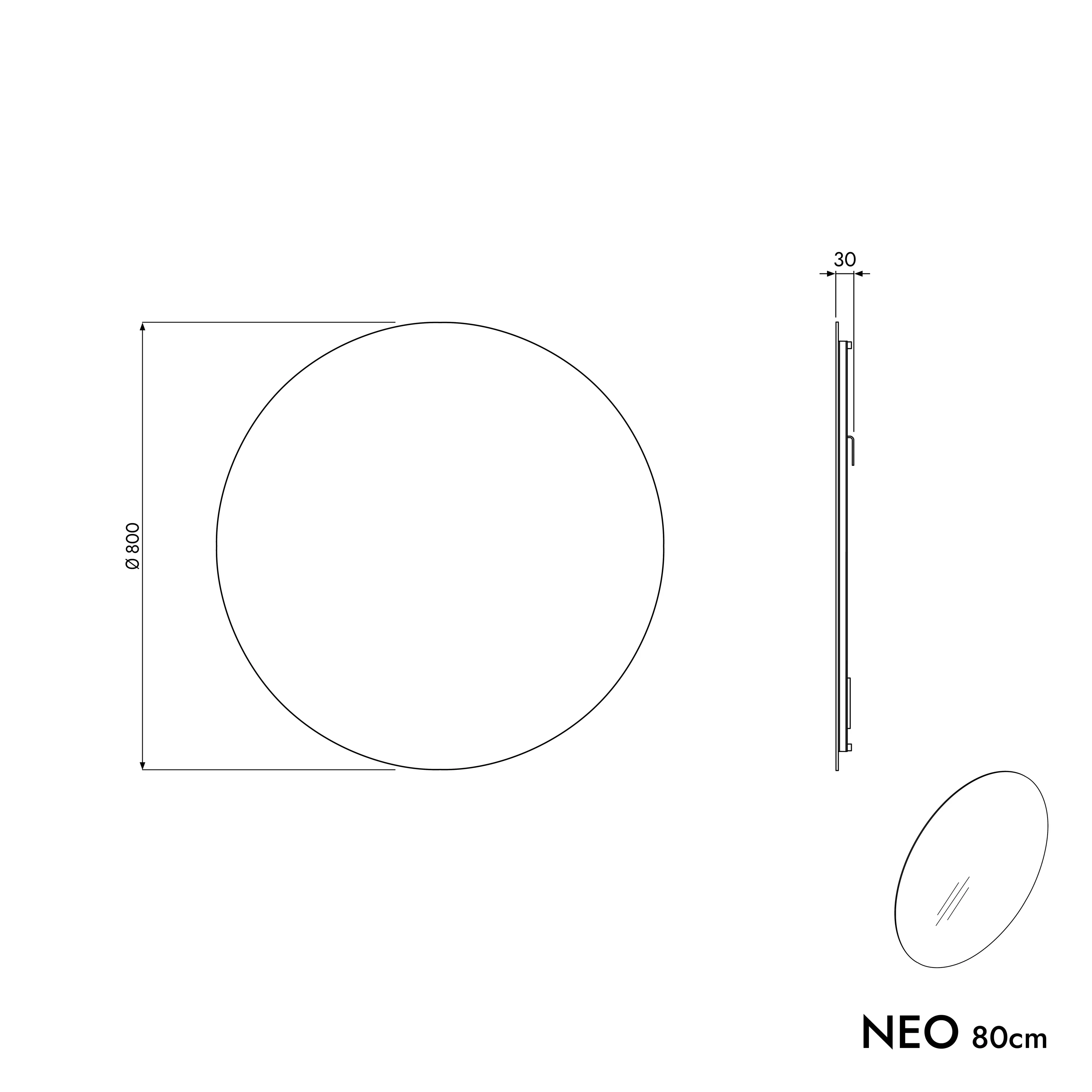 Badrumsmöbelset AVA 80 cm med tvättställ - Image 45