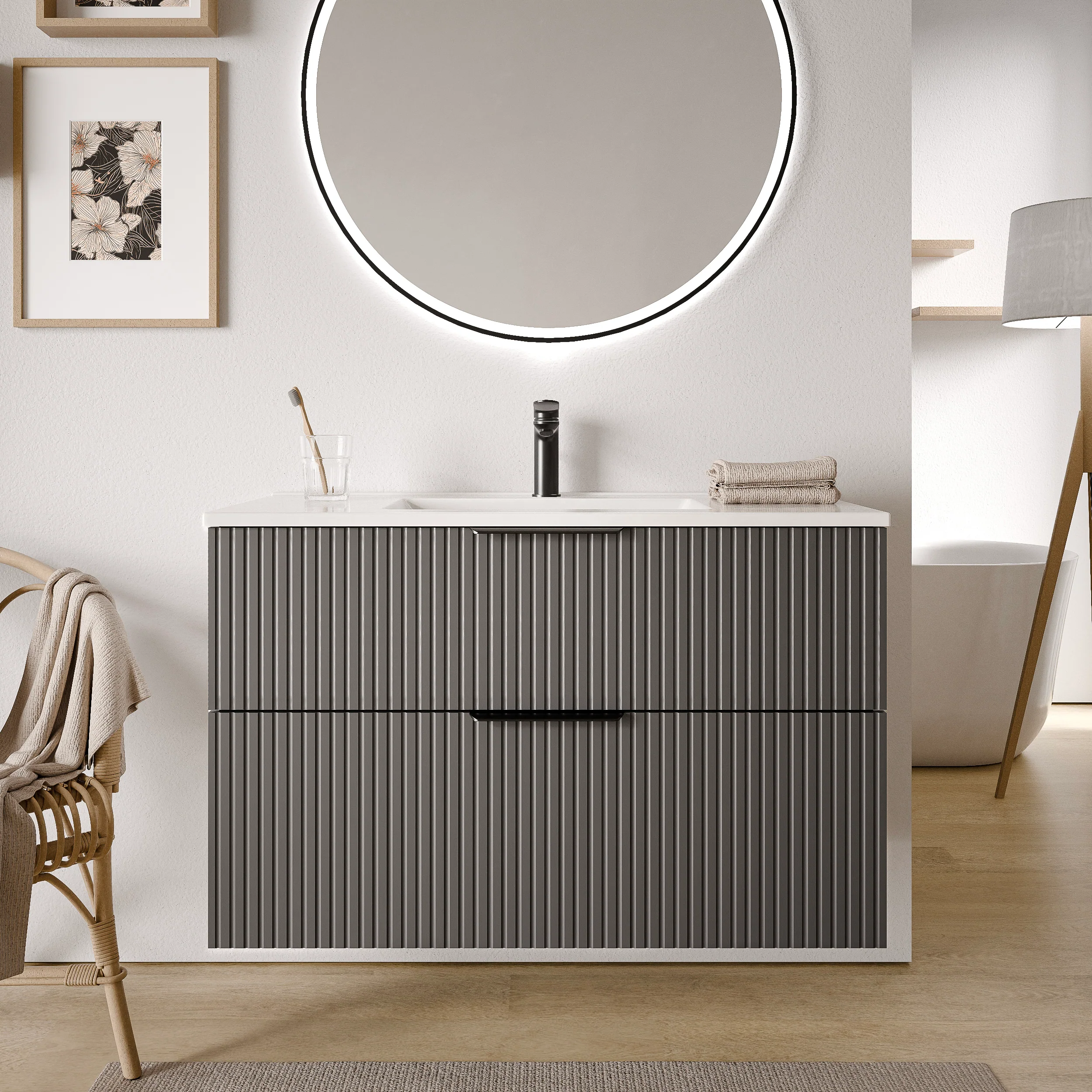 Badrumsmöbelset TIM 100 cm med tvättställ - Image 11