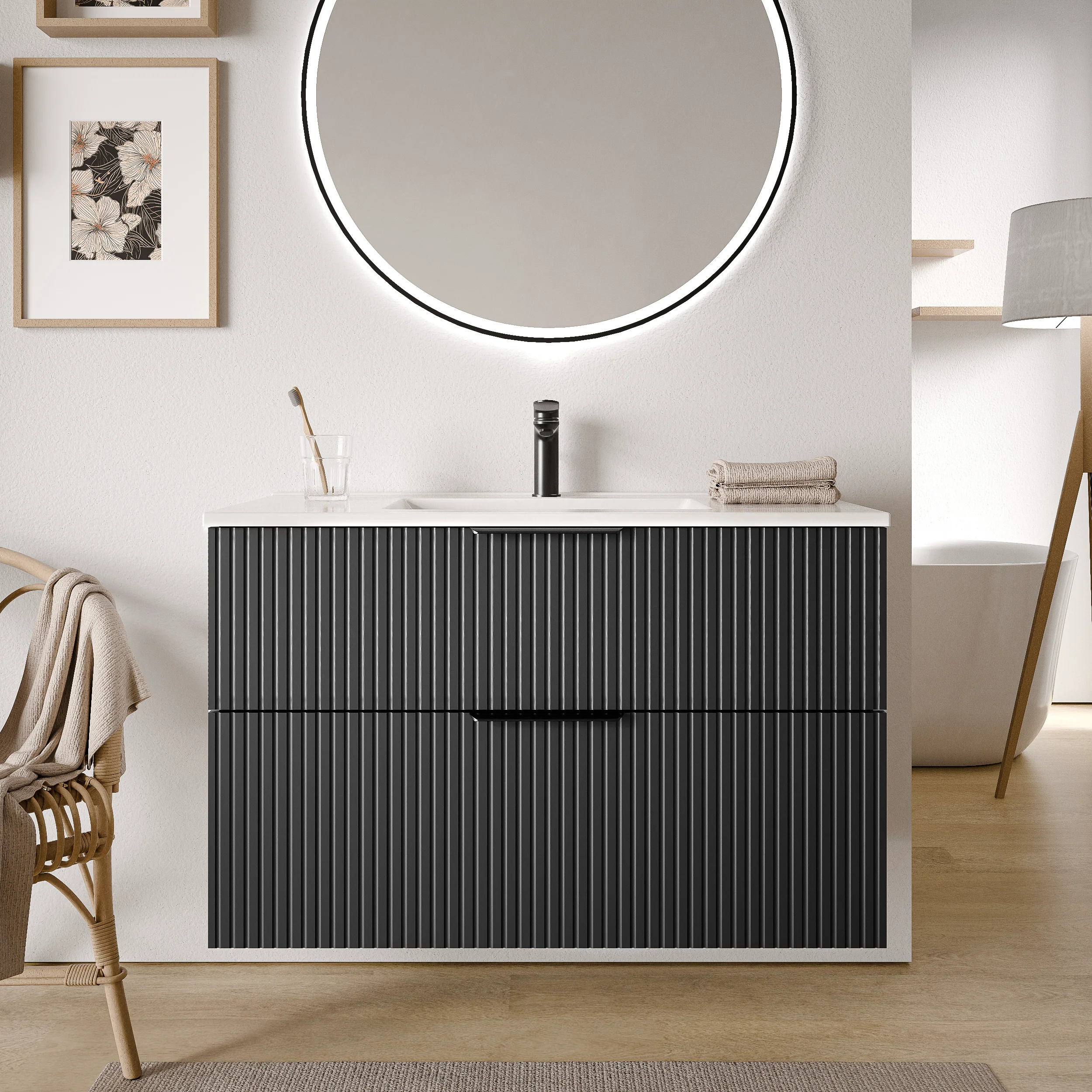 Badrumsmöbelset TIM 100 cm med tvättställ - Image 19