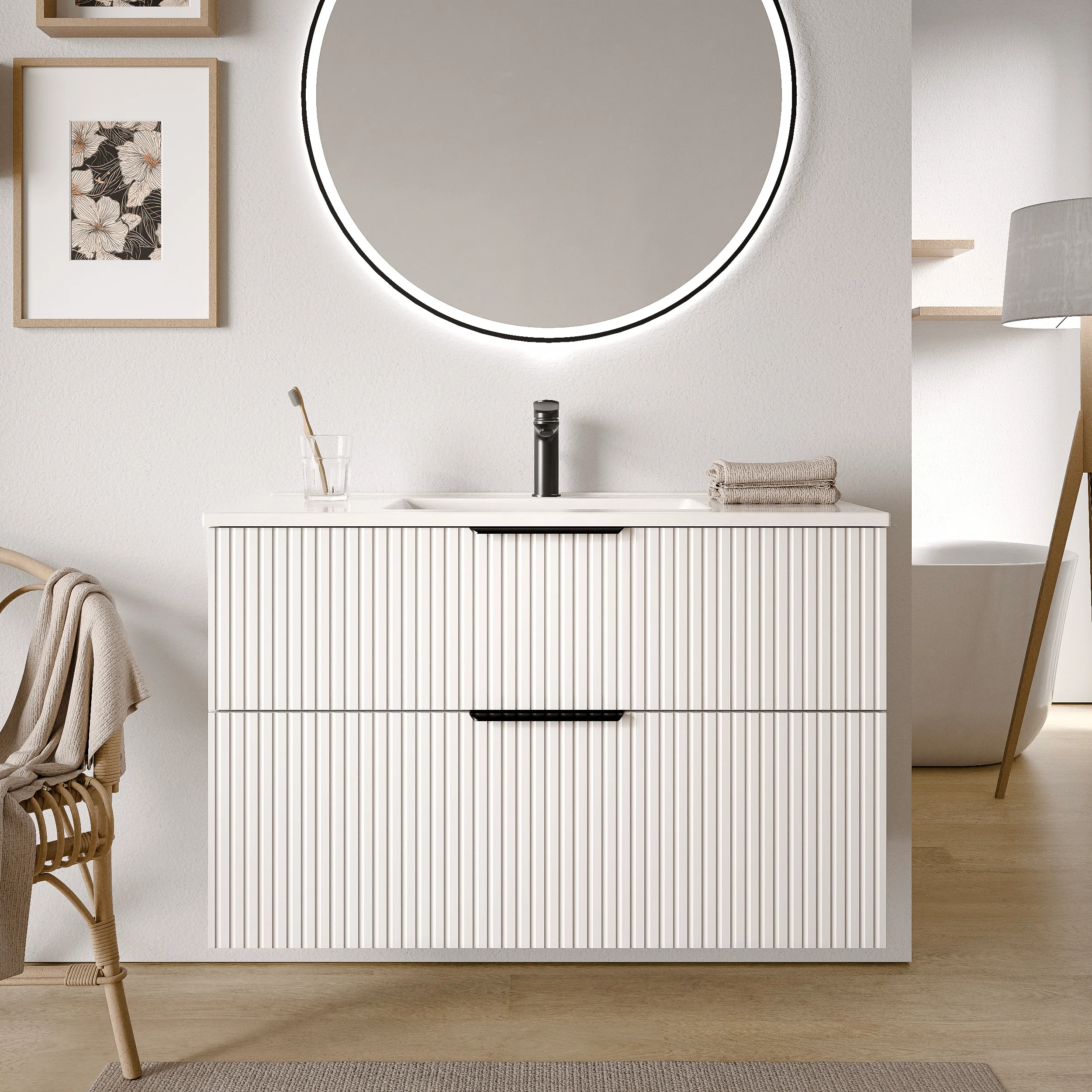 Badrumsmöbelset TIM 100 cm med tvättställ - Image 27