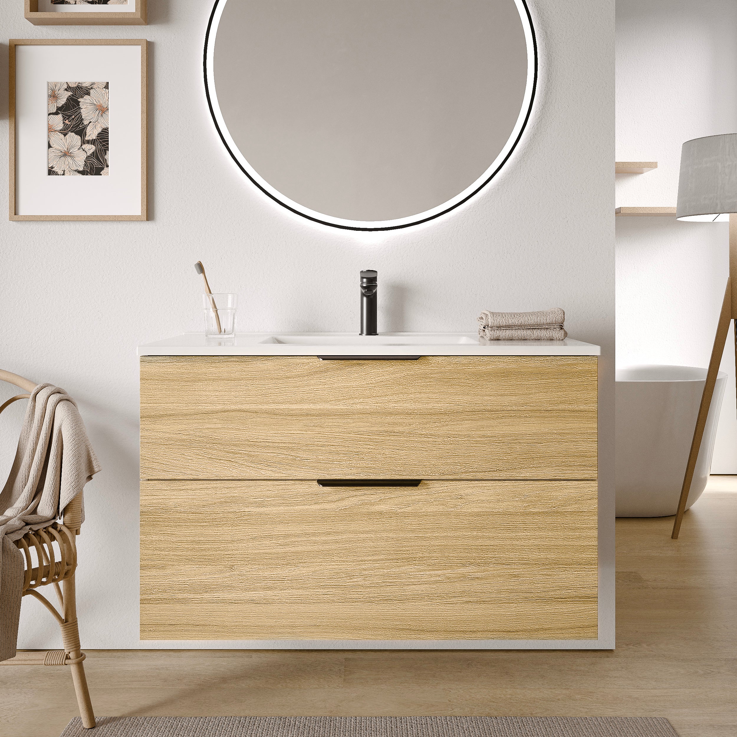 Badrumsmöbelset TIM 100 cm med tvättställ - Image 43