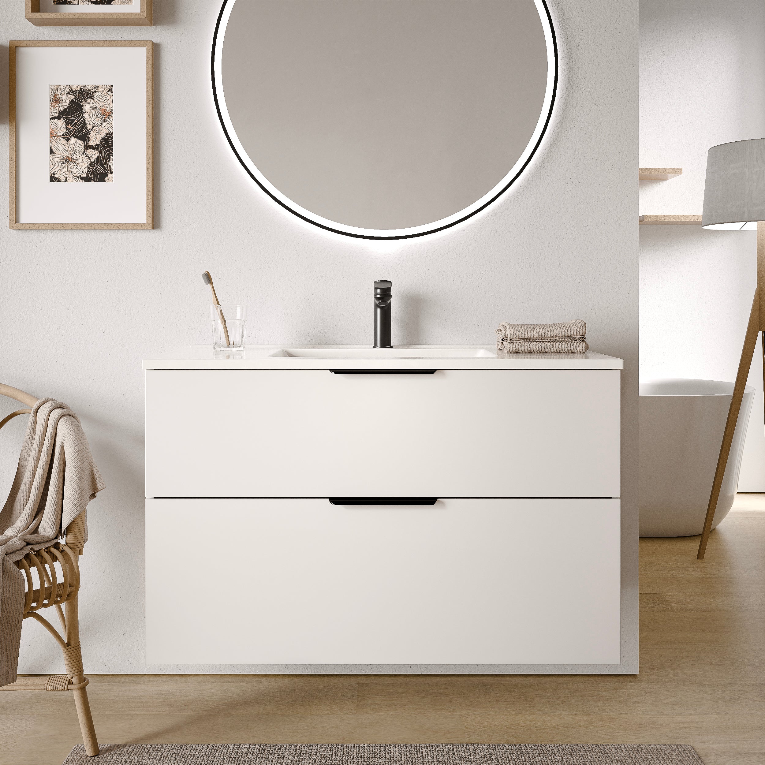 Badrumsmöbelset TIM 100 cm med tvättställ - Image 51