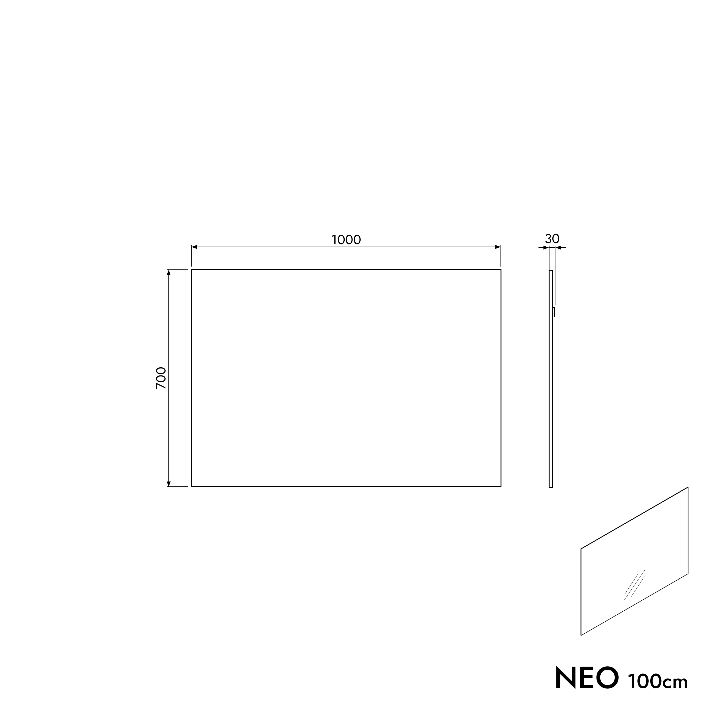 Badrumsmöbelset TIM 100 cm med tvättställ - Image 96