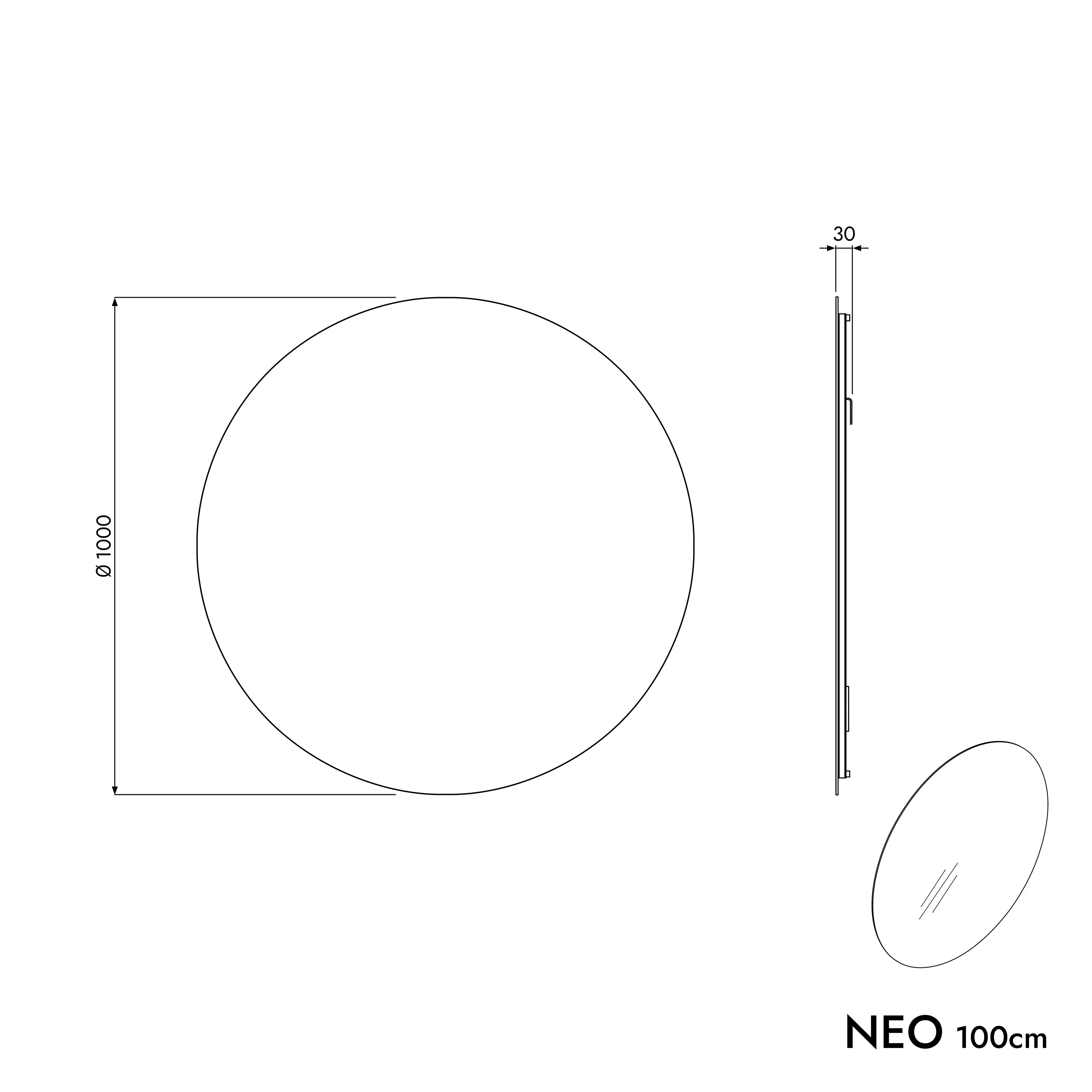 Badrumsmöbelset TIM 100 cm med tvättställ - Image 97