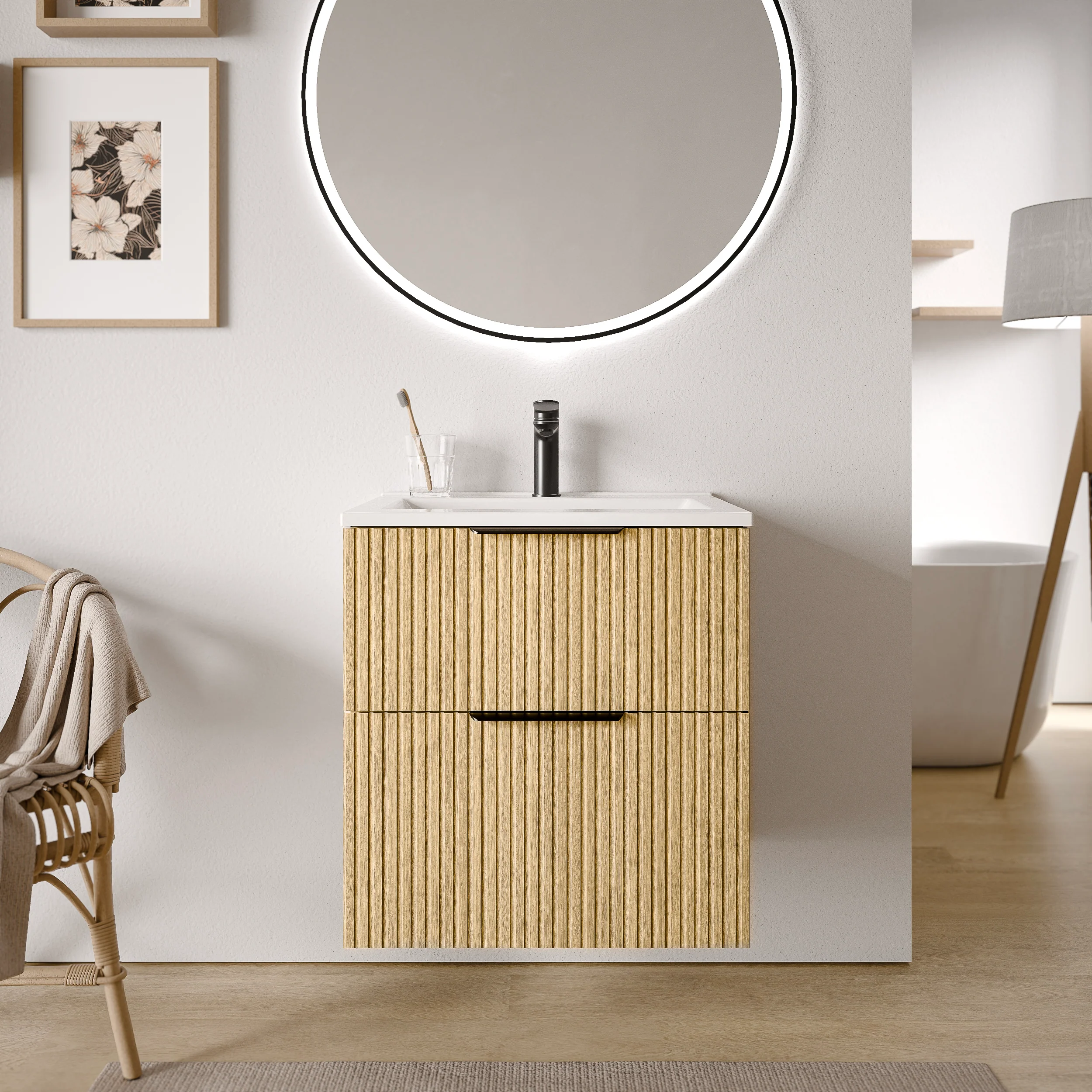 Badrumsmöbel set TIM 60 cm med tvättställ - Image 3