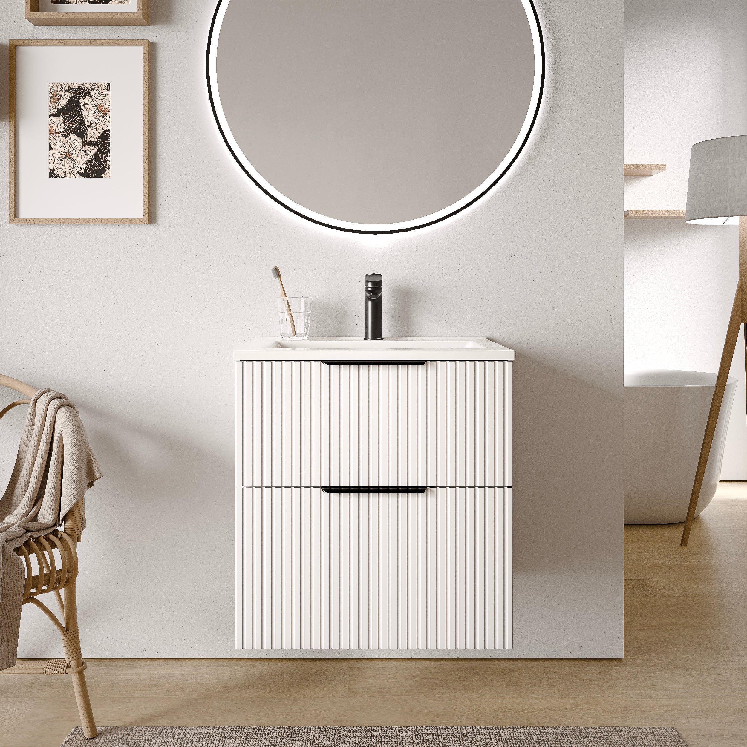 Badrumsmöbel set TIM 60 cm med tvättställ - Image 39