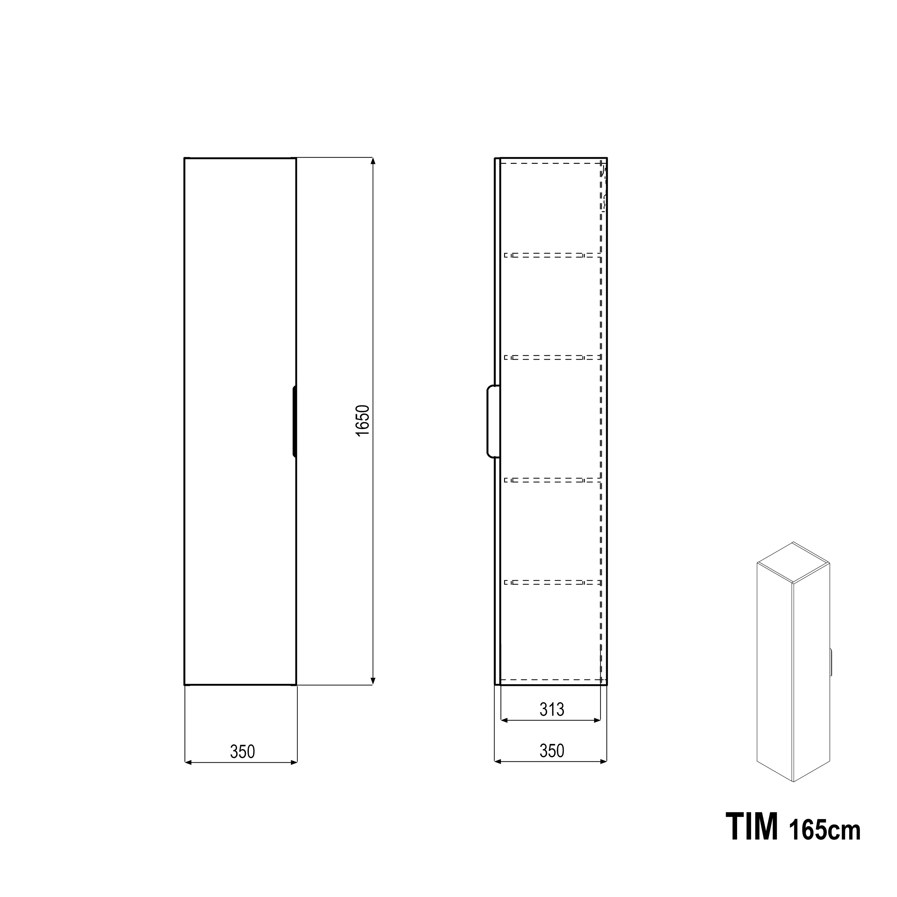 Badrumsmöbel set TIM 60 cm med tvättställ - Image 78