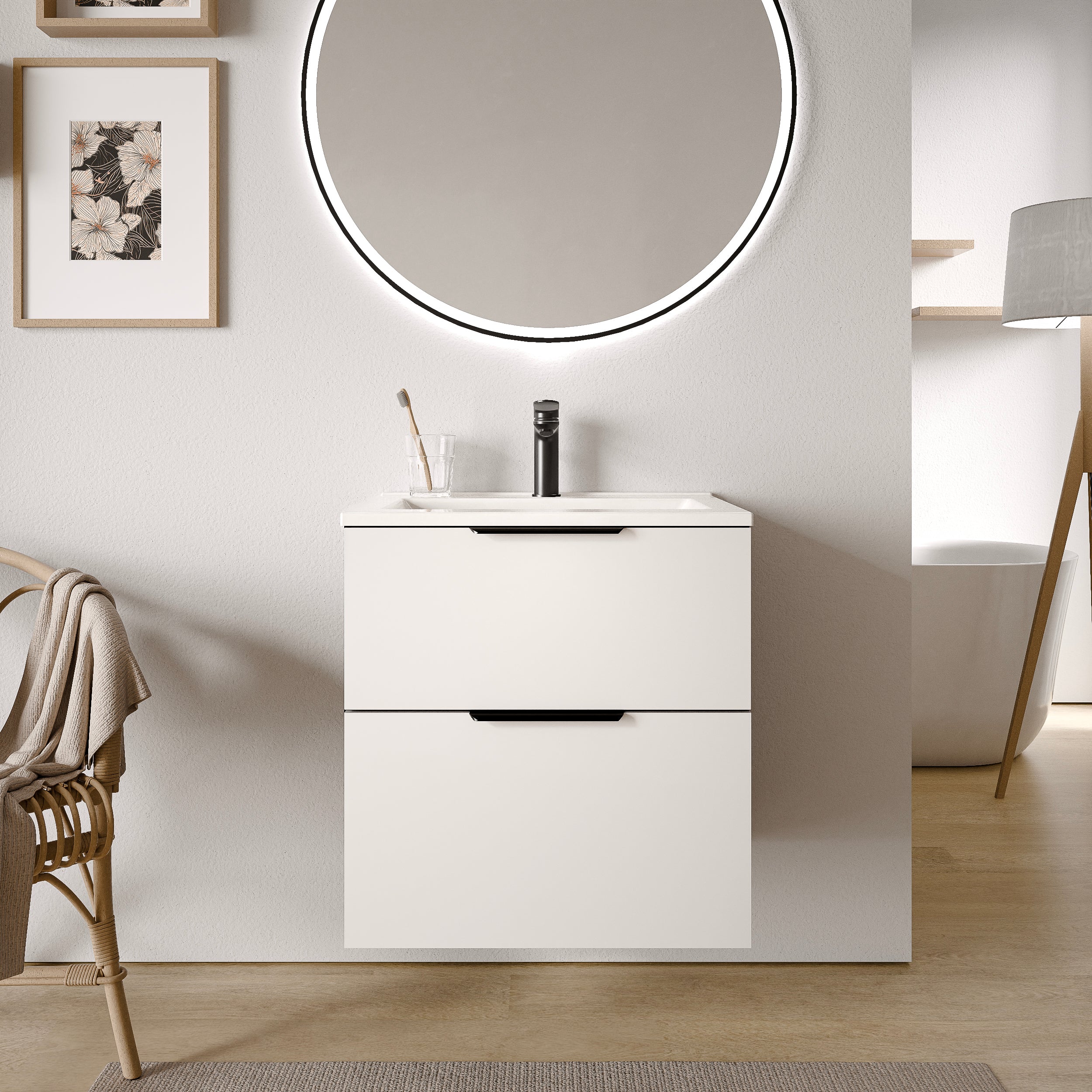 Badrumsmöbel set TIM 60 cm med tvättställ - Image 9