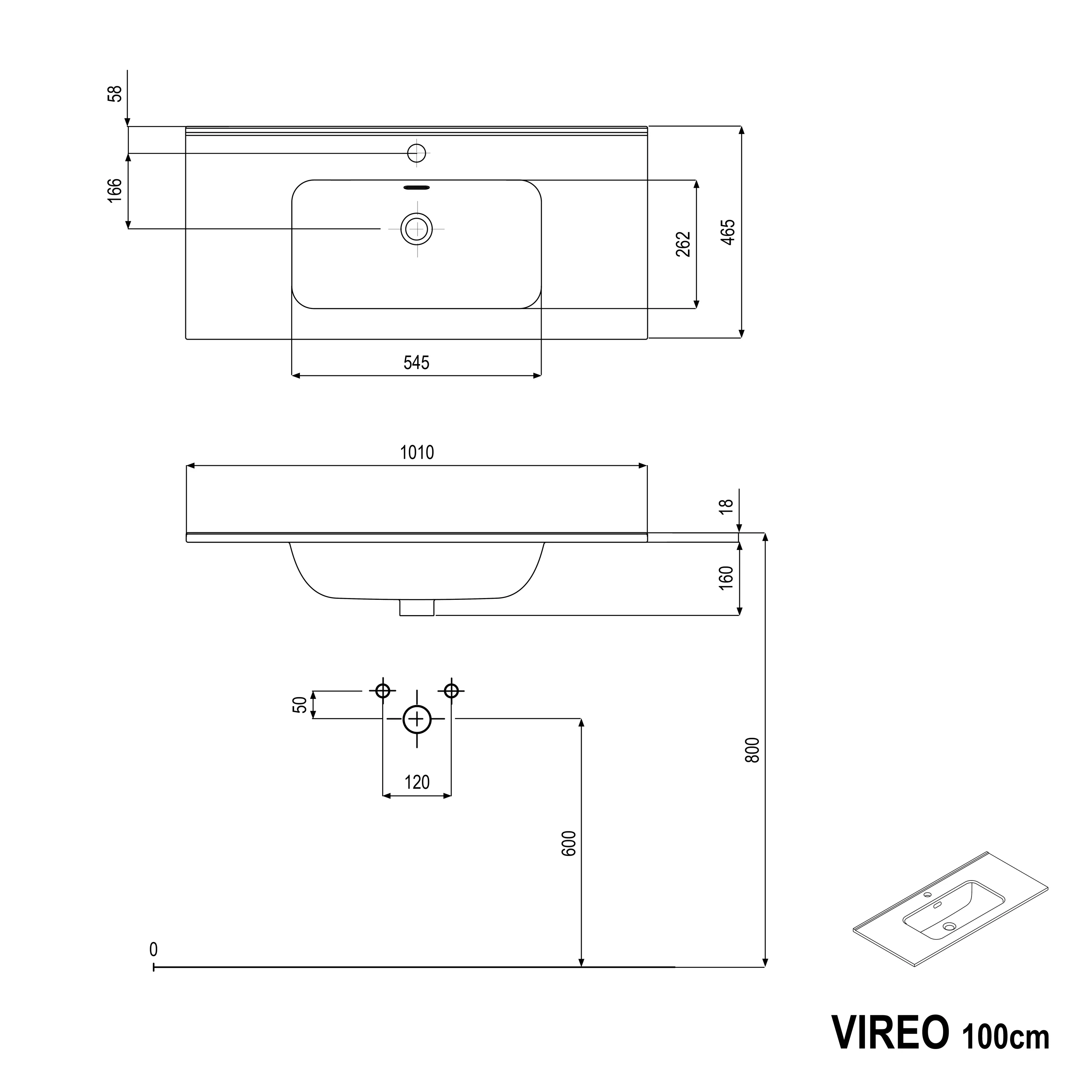 Badrumsmöbel set VIREO 100 cm med tvättställ - Image 61