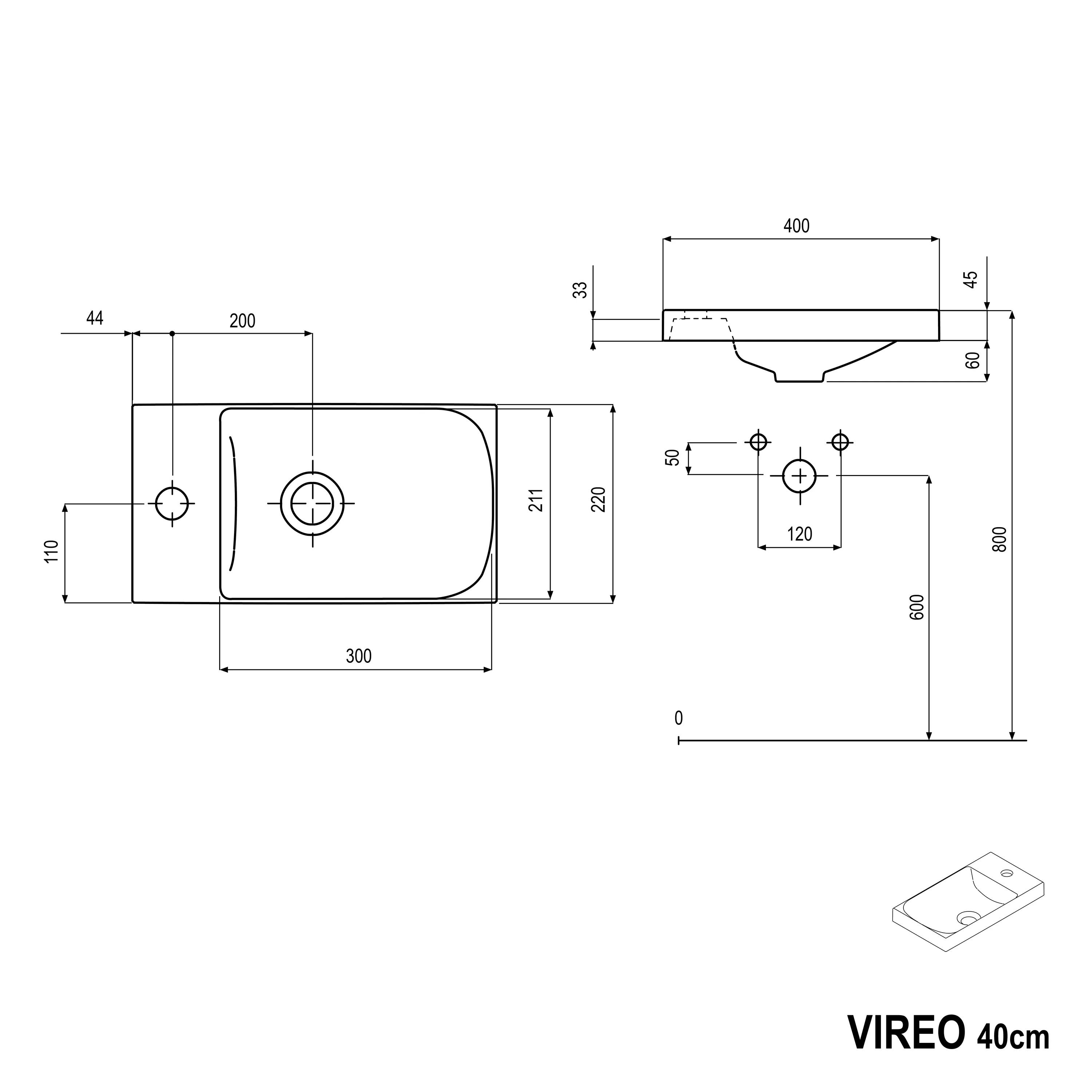 Badrumsmöbel set VIREO 40 cm med tvättställ - Image 32