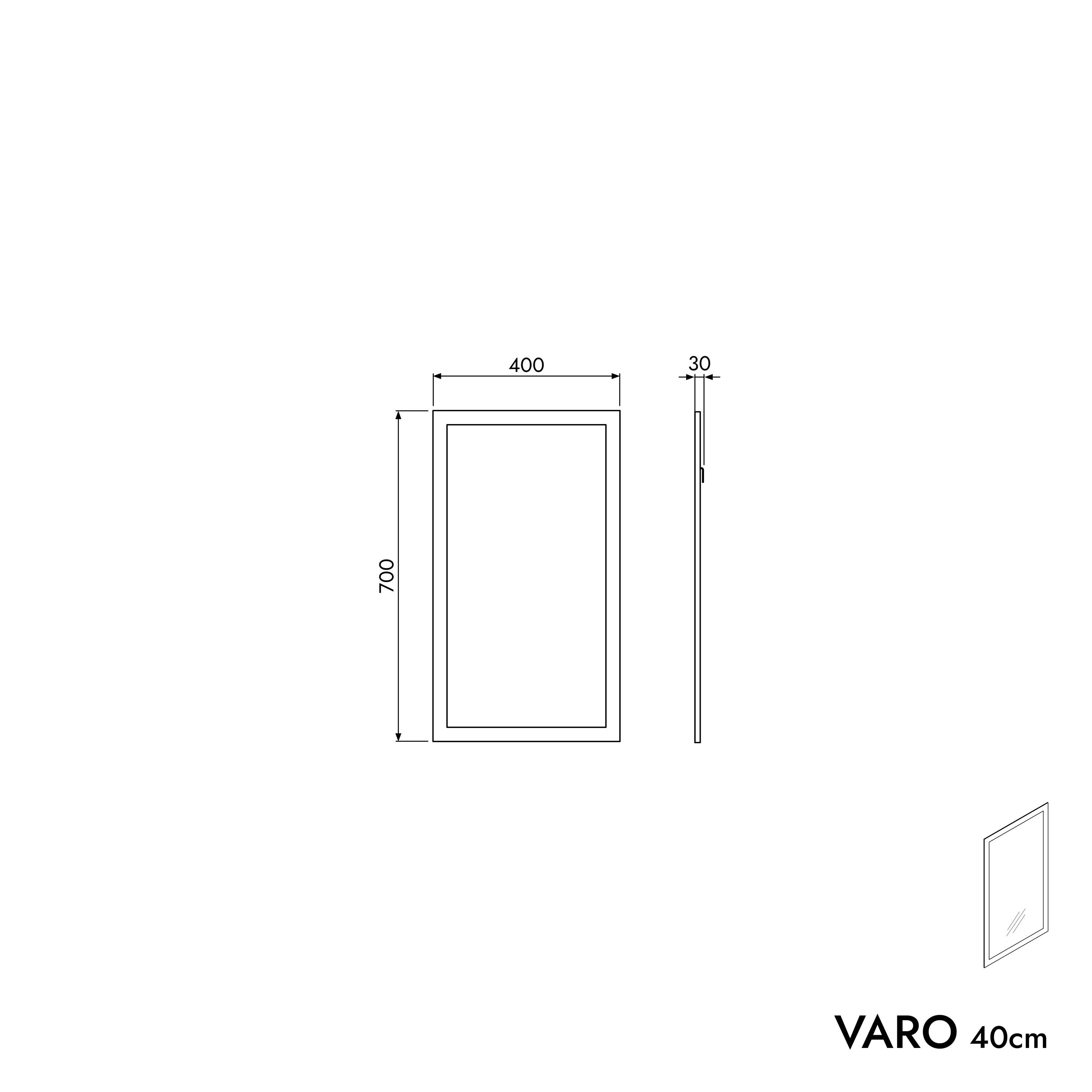Badrumsmöbel set VIREO 40 cm med tvättställ - Image 33