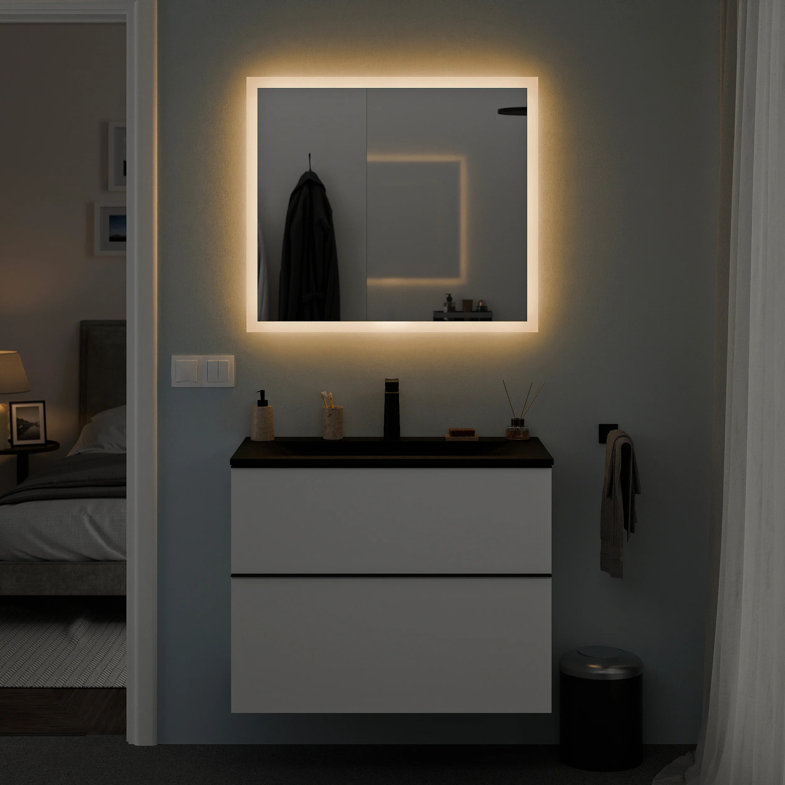 Badrumsmöbel set VIREO 80 cm med tvättställ - Image 55