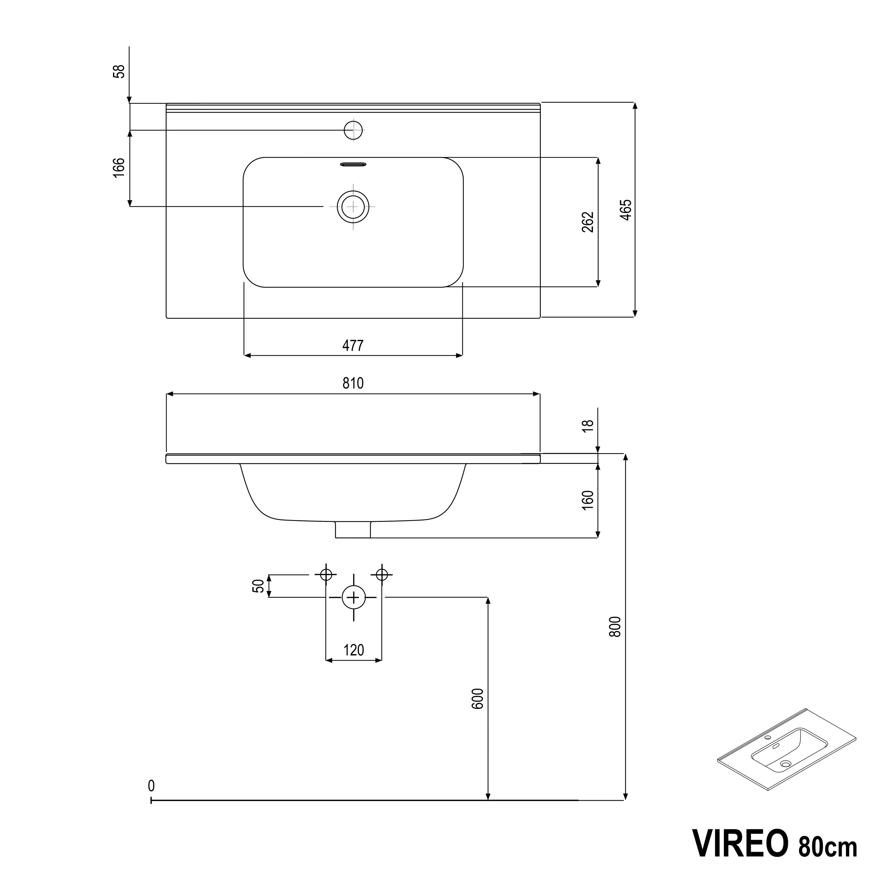 Badrumsmöbel set VIREO 80 cm med tvättställ - Image 58