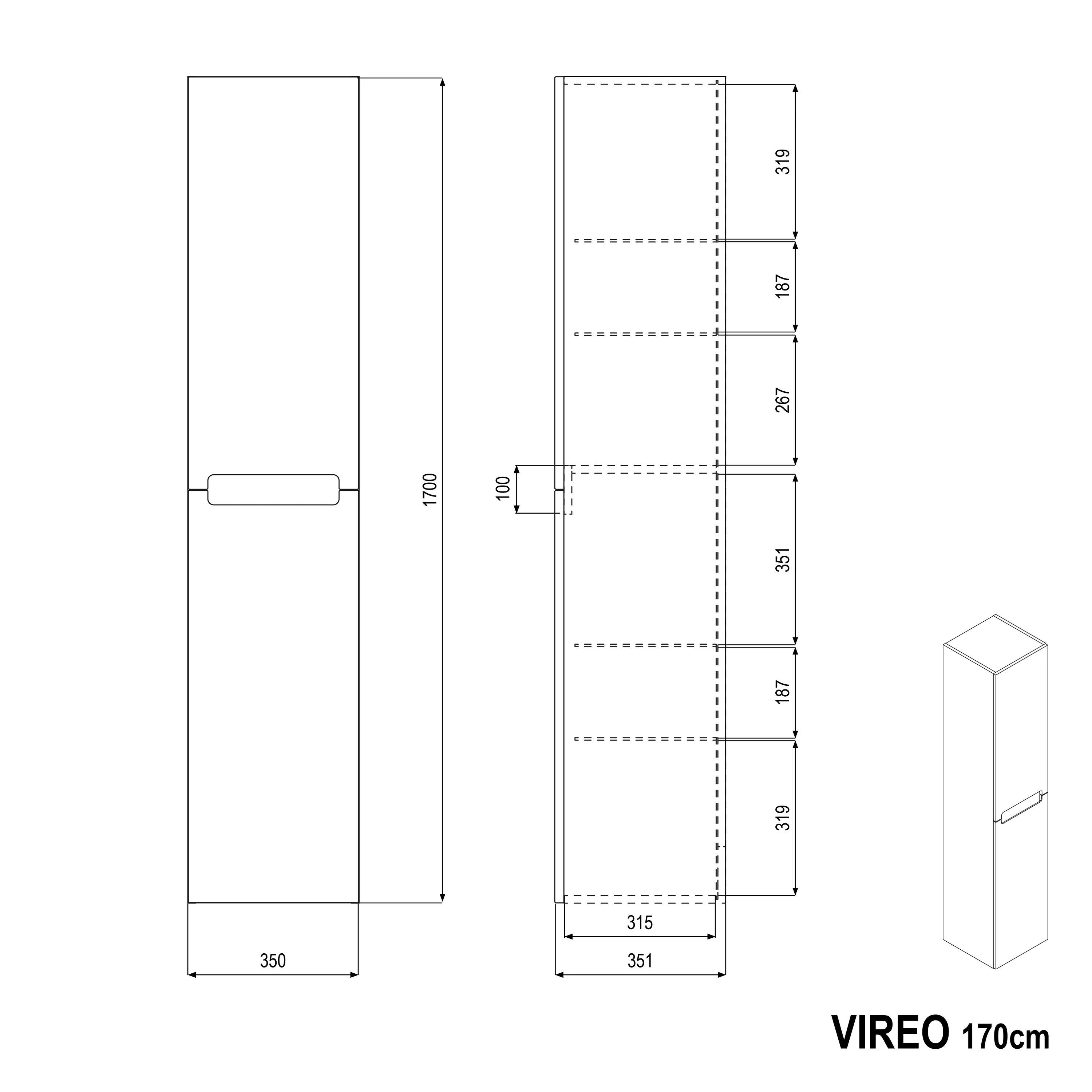 Badrumsmöbel set VIREO 80 cm med tvättställ - Image 59