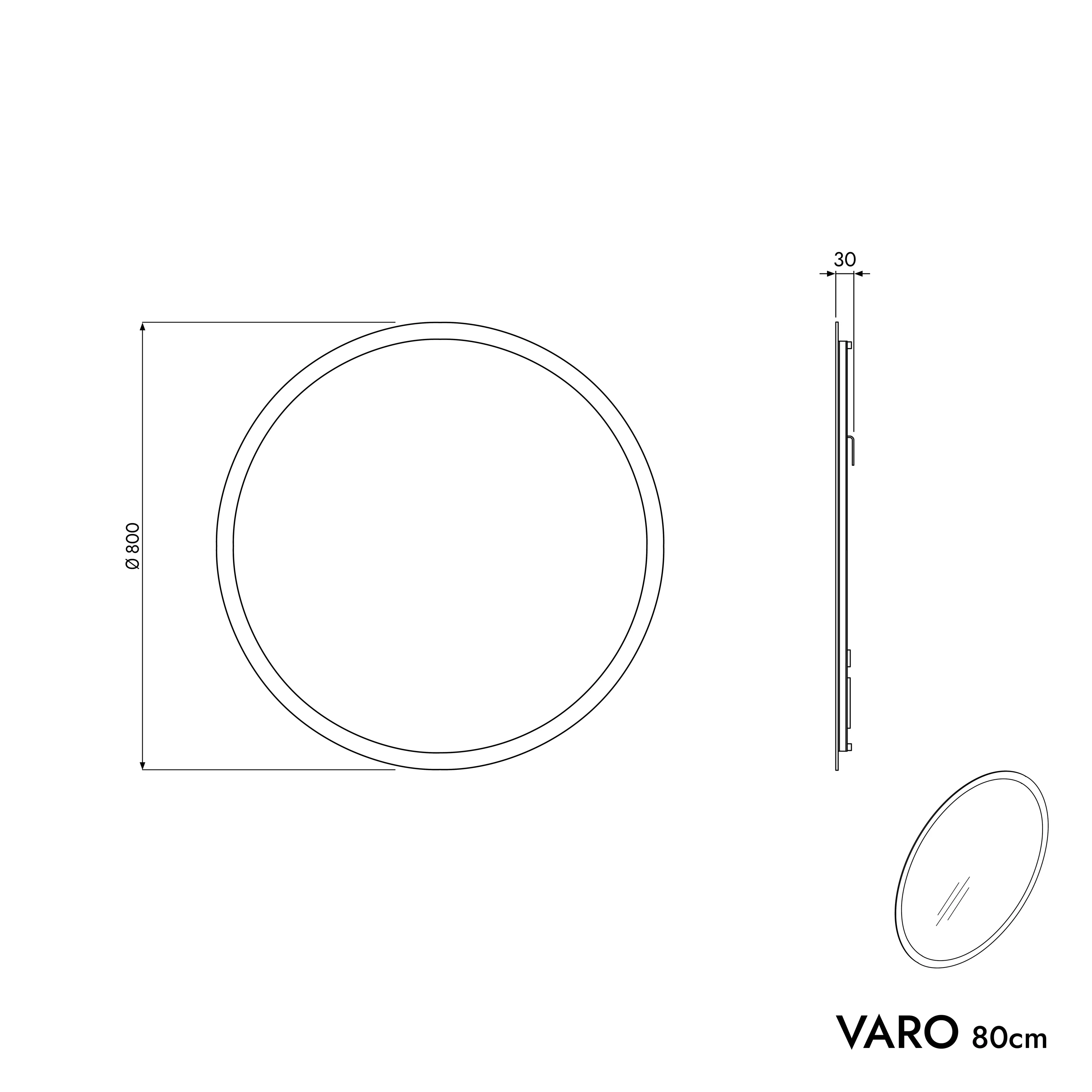 Badrumsmöbel set VIREO 80 cm med tvättställ - Image 60