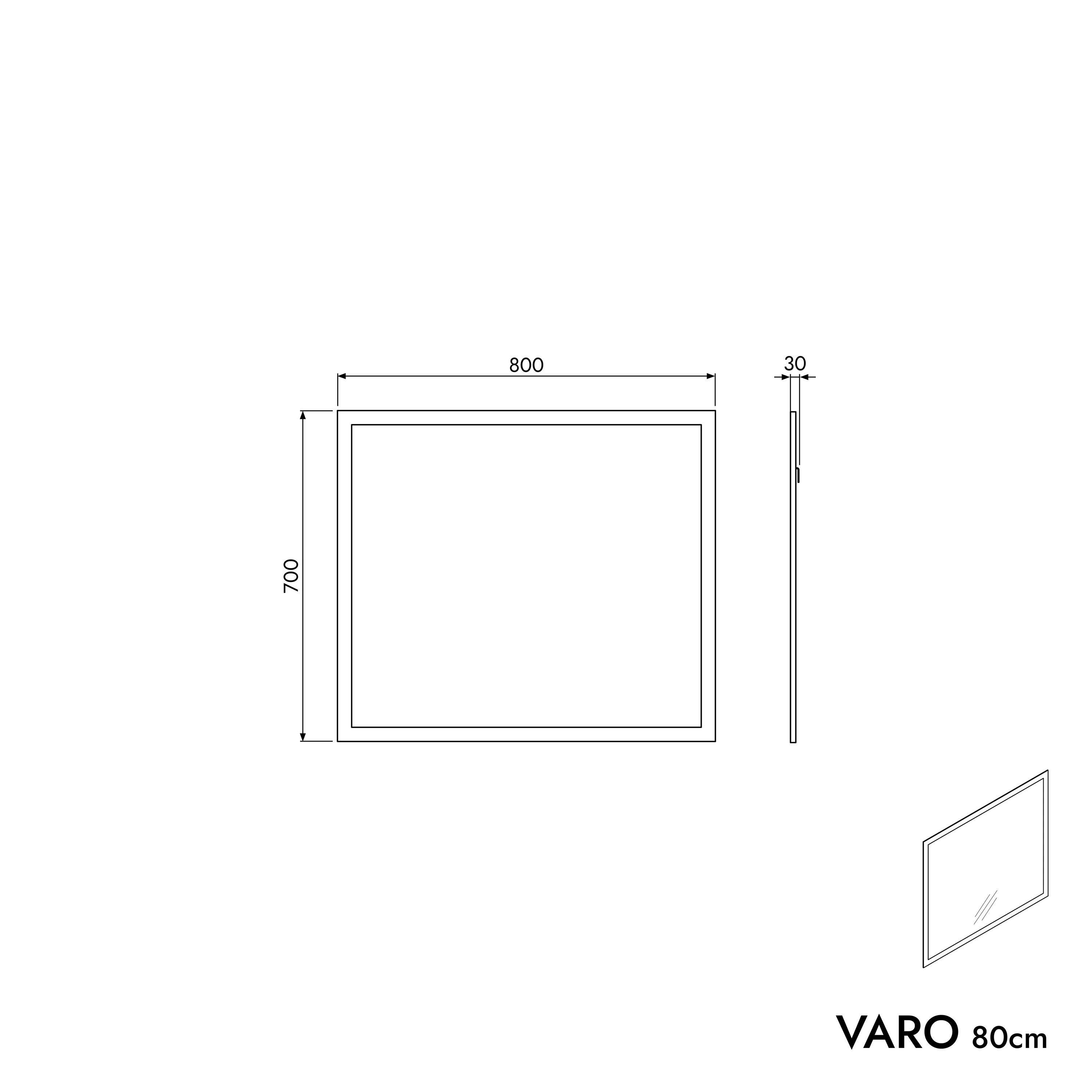 Badrumsmöbel set VIREO 80 cm med tvättställ - Image 61