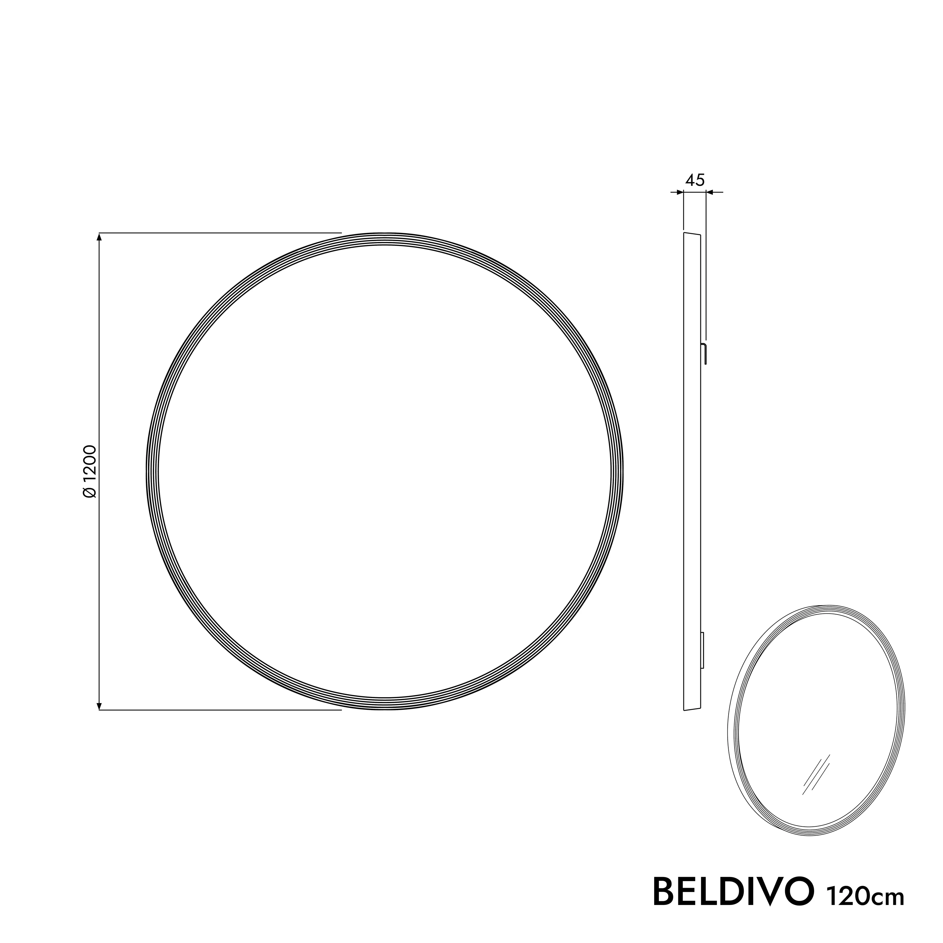 Badrumsmöbel Set BELDIVO 120 cm - Image 82