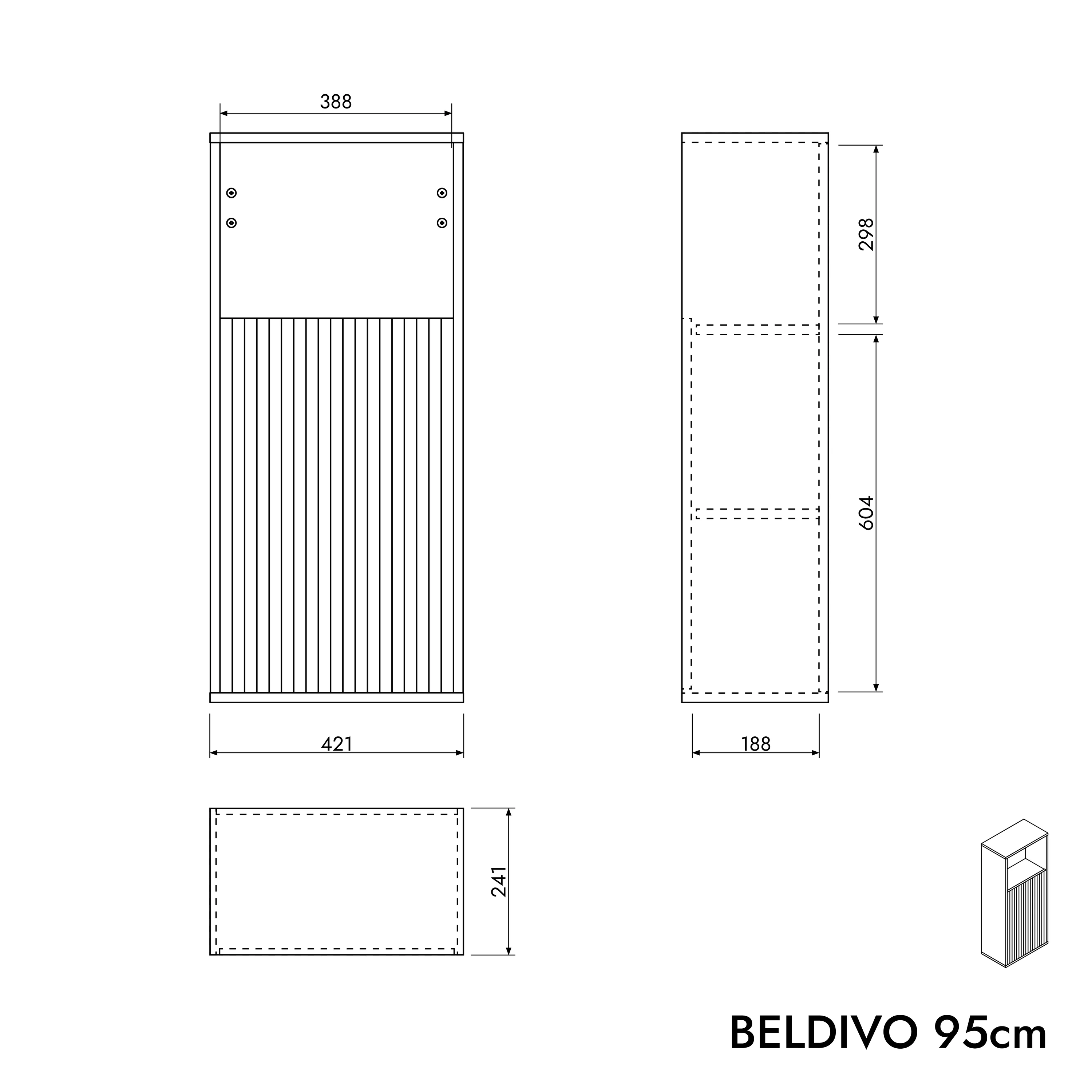 Badrumsmöbel Set BELDIVO 60 cm med tvättställ - Image 63
