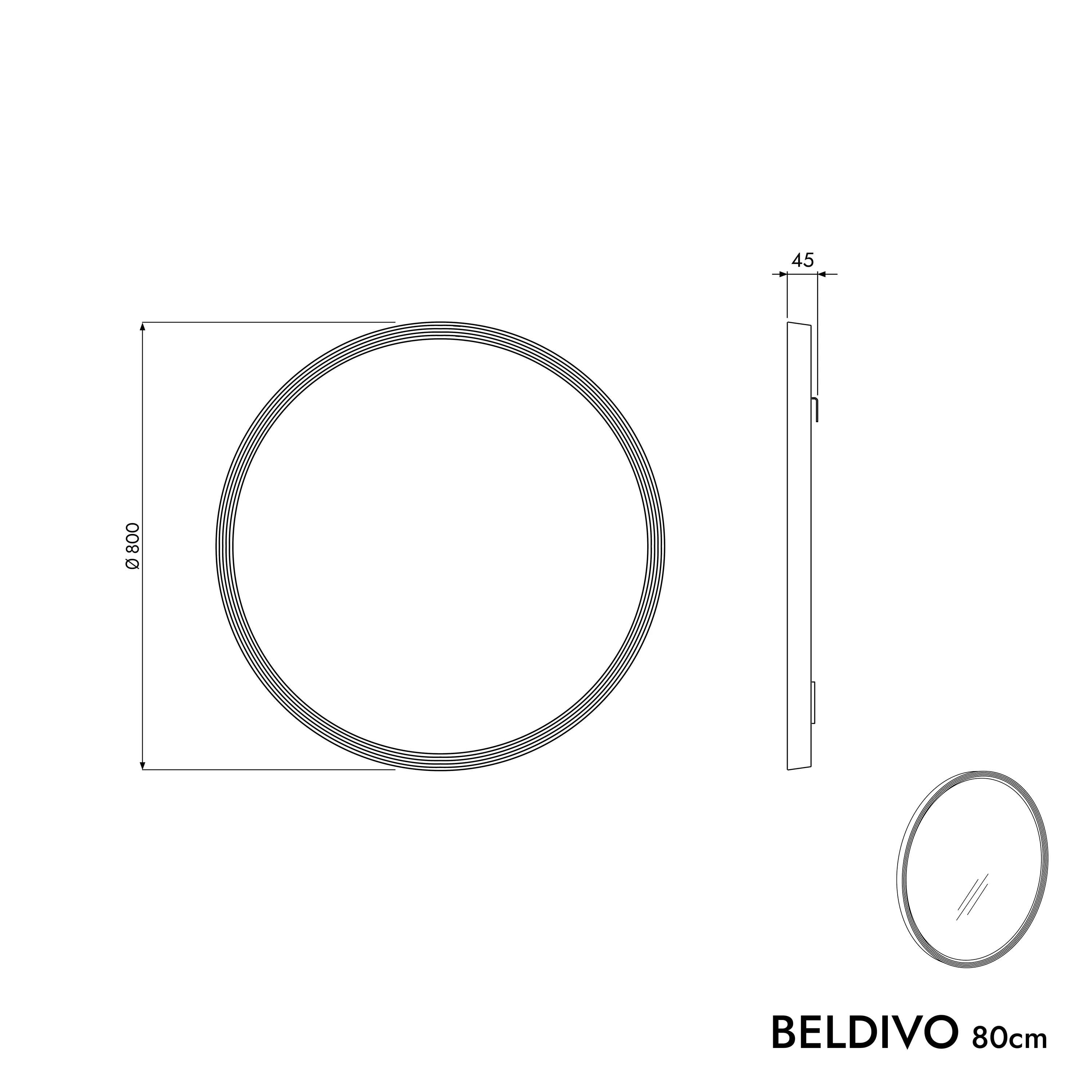 Badrumsmöbelset BELDIVO 80 cm med tvättställ - Image 82