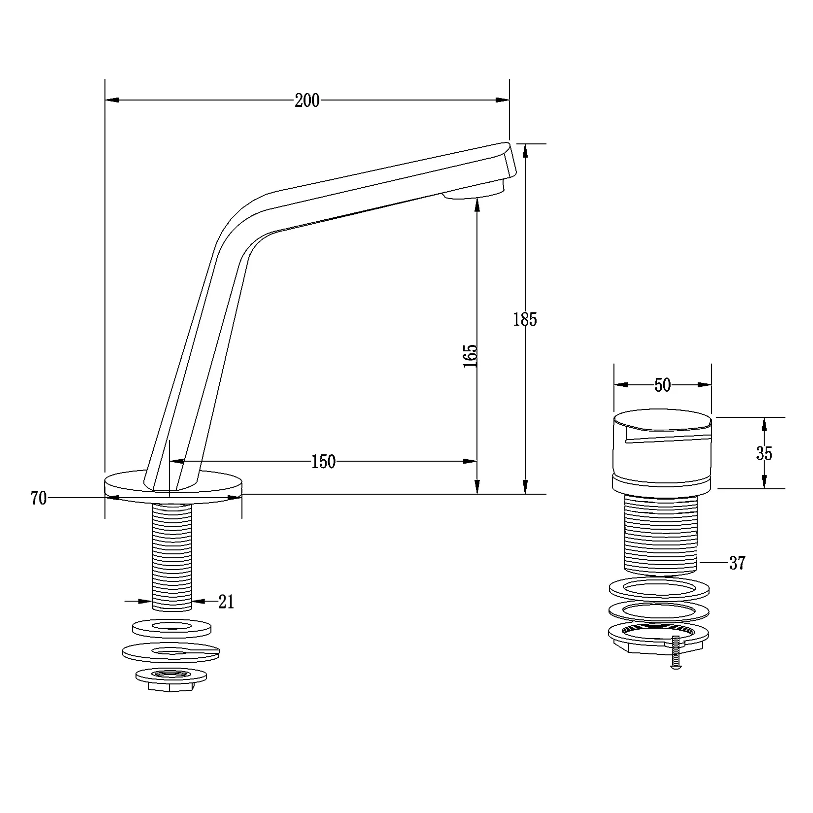 Tvättställsblandare Badblandare XELO-Flex 160 - Image 13