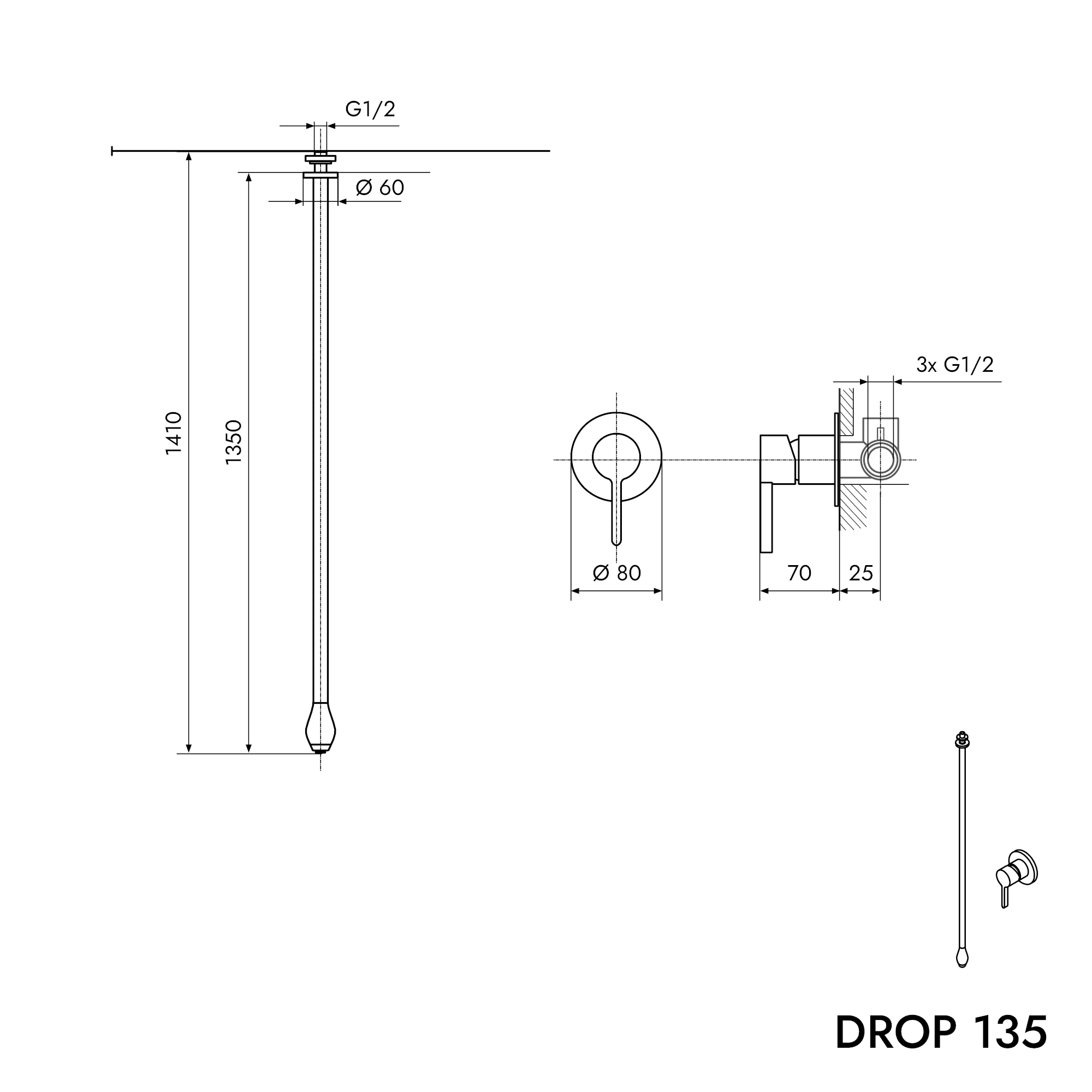 Tvättställstakarmatur DROP 135 - Image 11