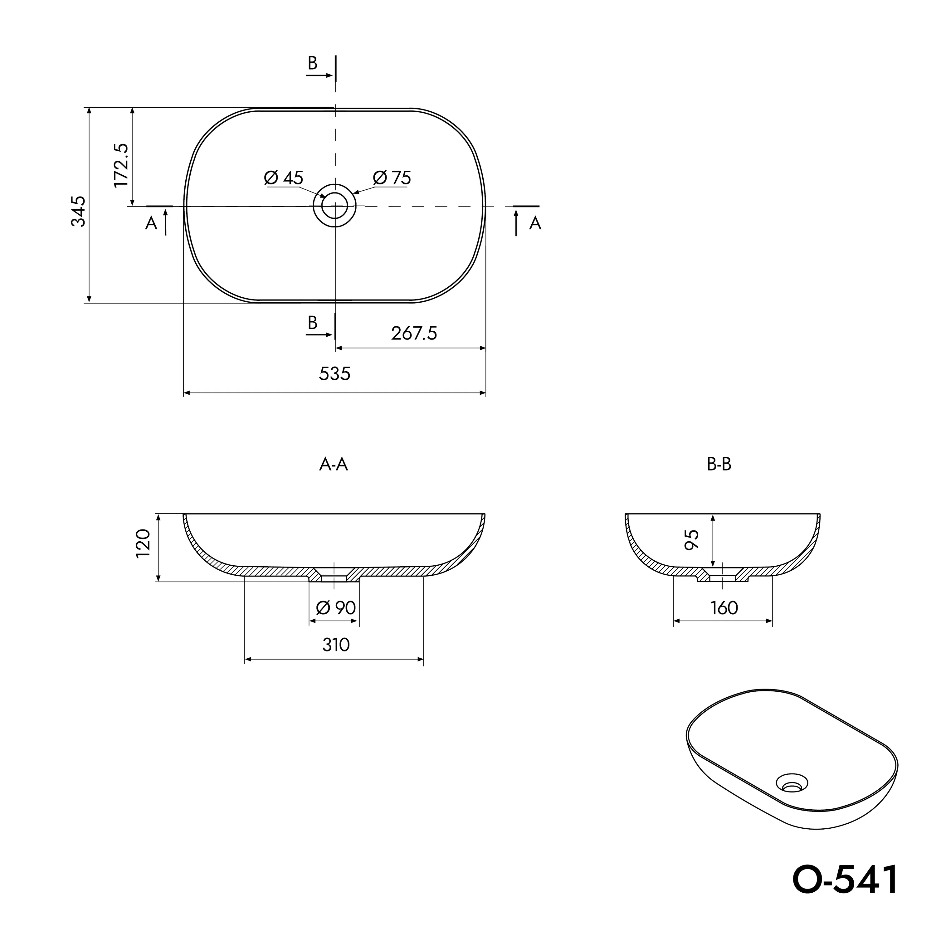 Bänktvättställ O-541 - Image 12