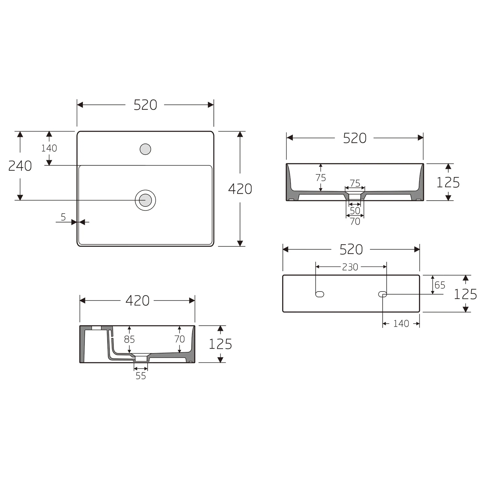 Bänkskivans tvättställ KW6146 - Image 2