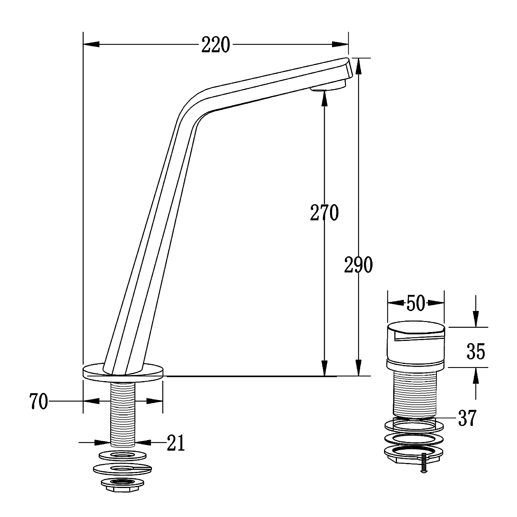 Tvättställsblandare badrumsblandare XELO-Flex 260 - Image 23