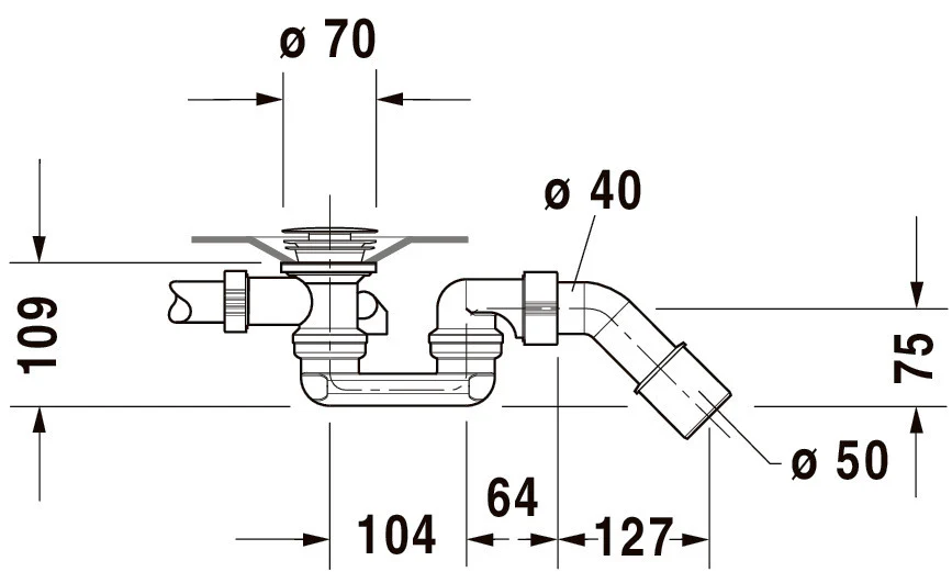 Duravit avlopps- och bräddavloppssats - Image 4