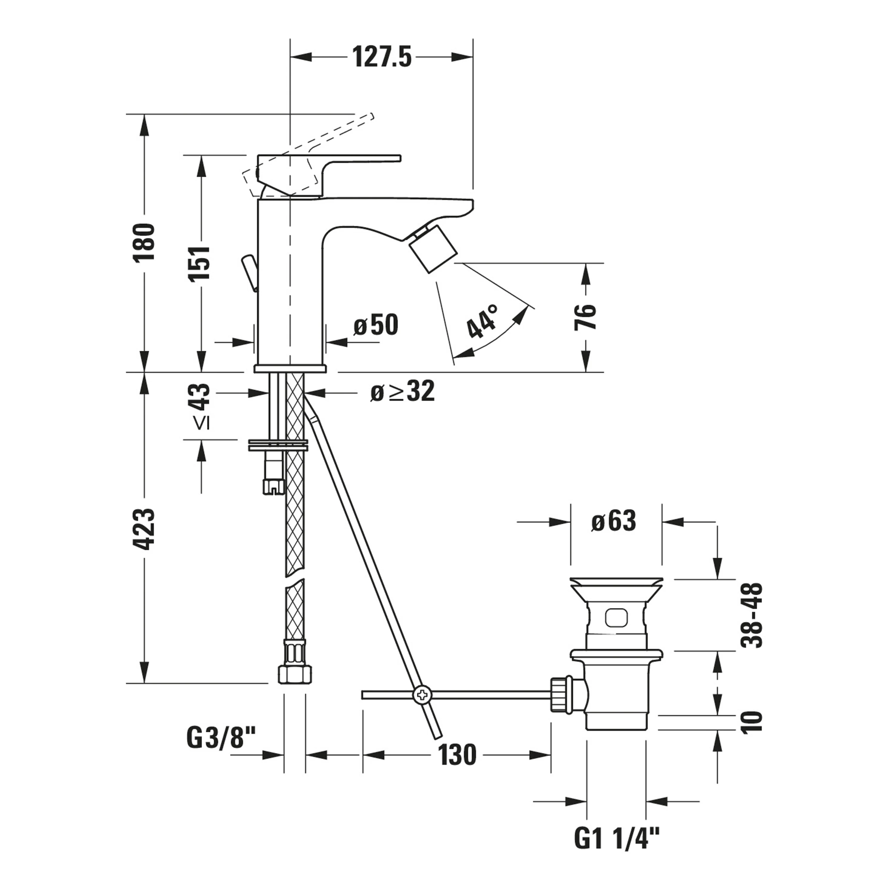 Duravit B.3 Bidéblandare - Image 3