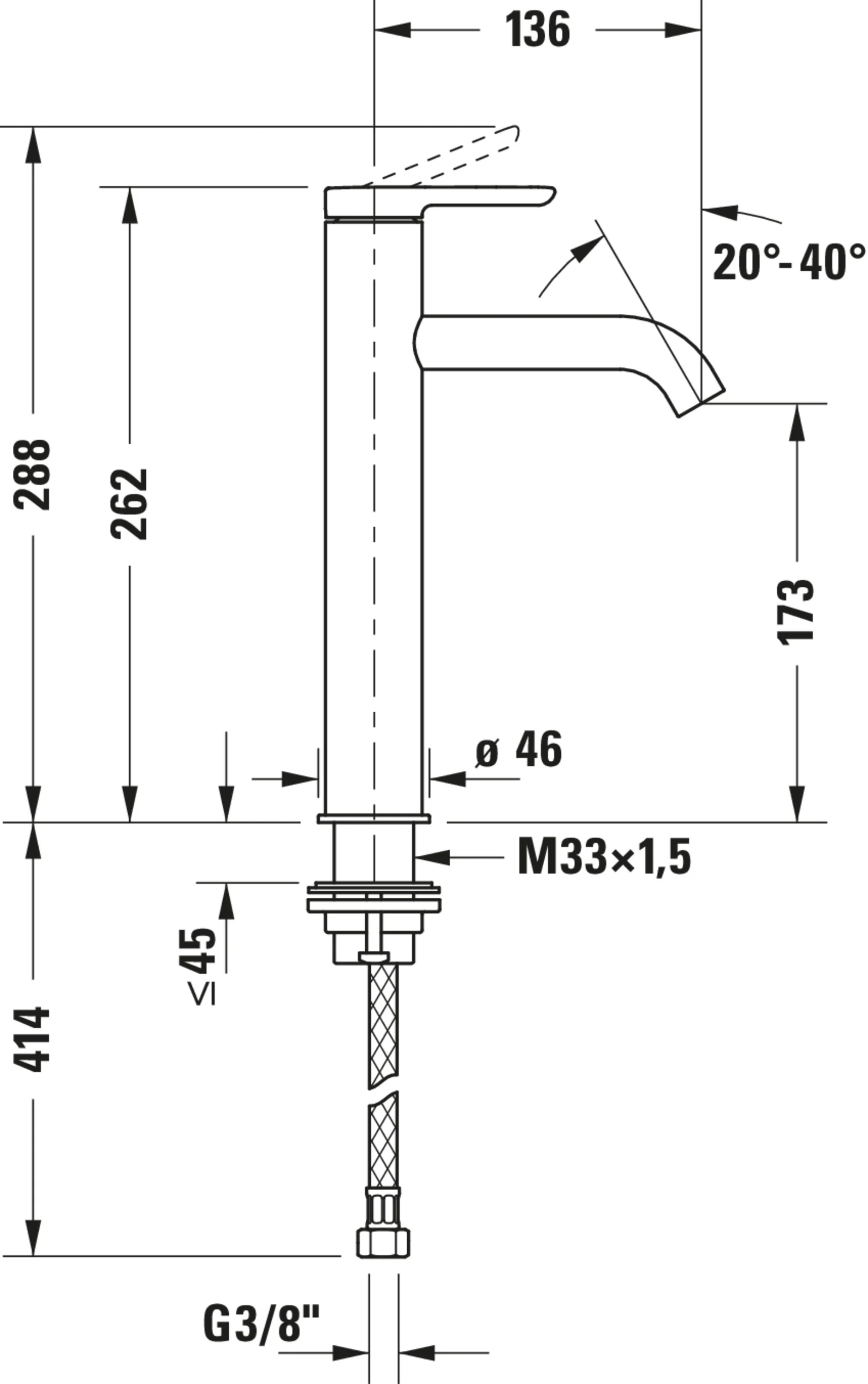 Duravit C.1 Ettgrepps tvättställsblandare L - Image 4