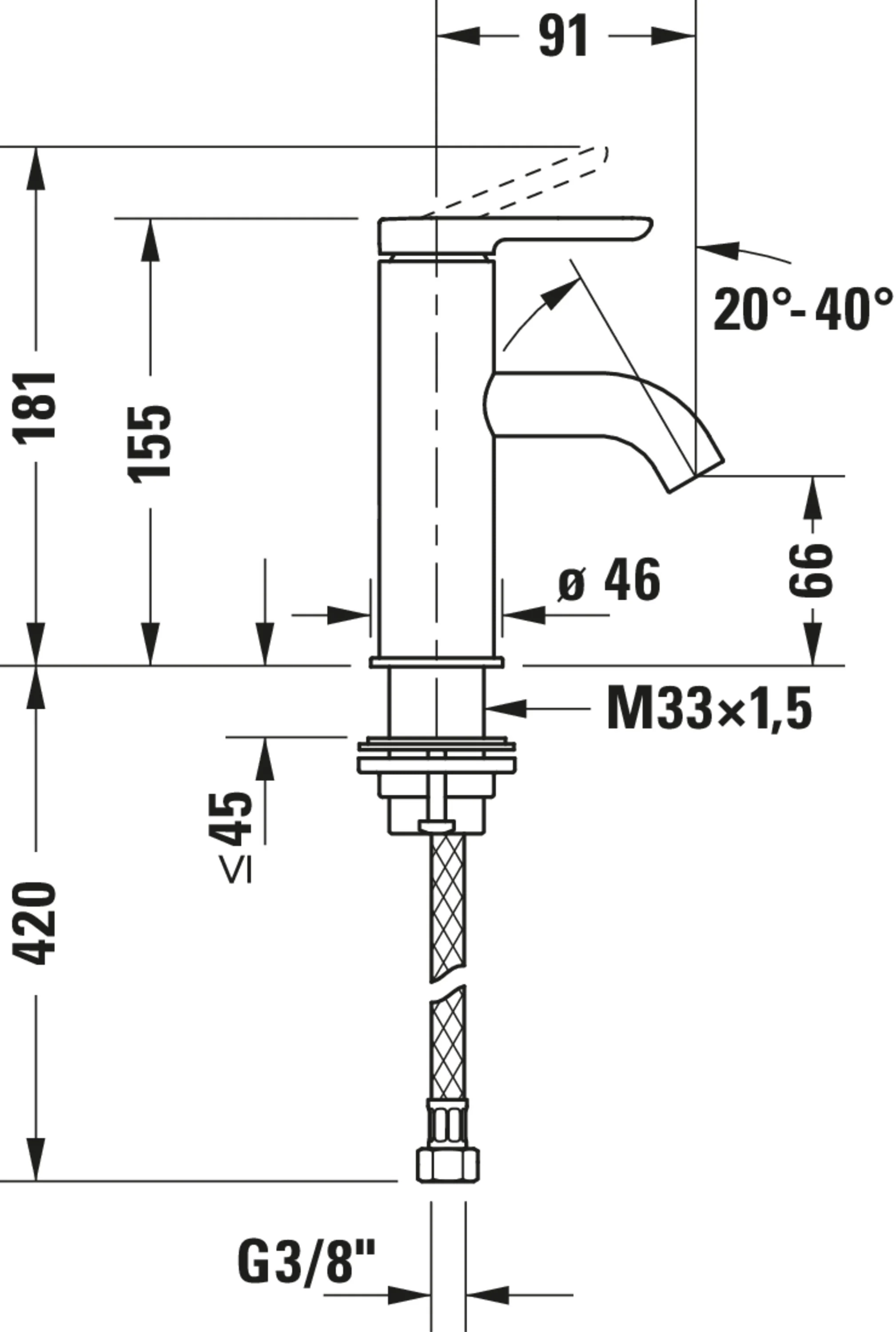Duravit C.1 1-grepps tvättställsblandare S - Image 4