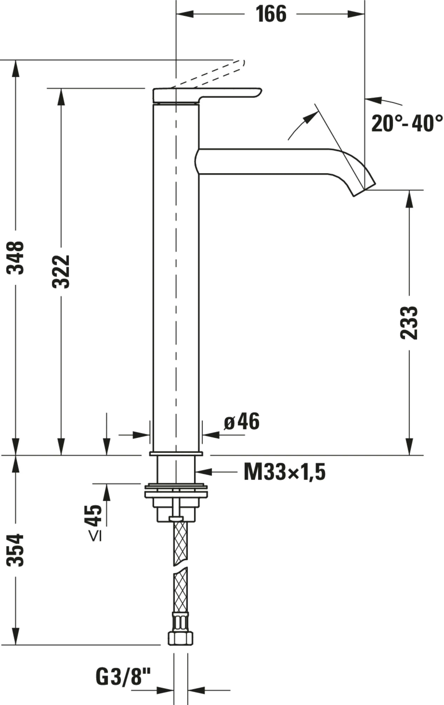 Duravit C.1 1-grepps tvättställsblandare XL - Image 3