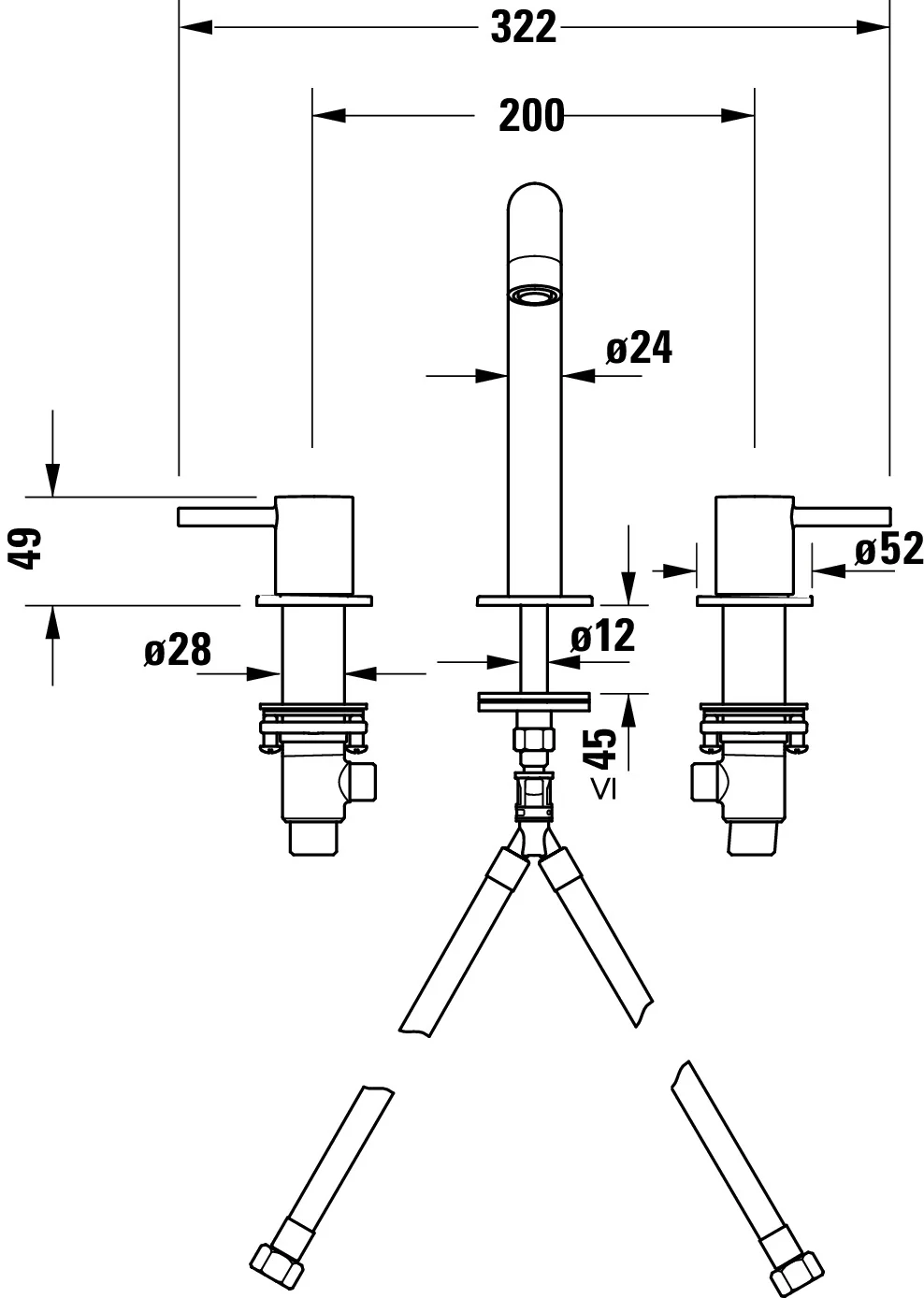 Duravit Circle 3-håls tvättställsblandare - Image 4
