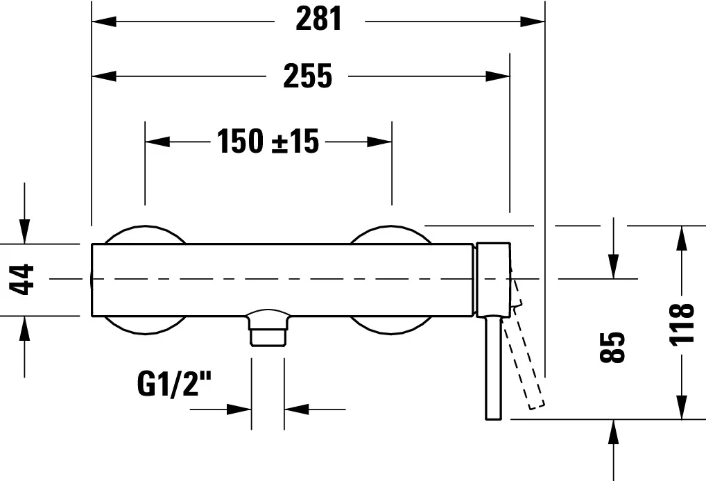 Duravit Circle ettgrepps duschblandare utanpåliggande - Image 4