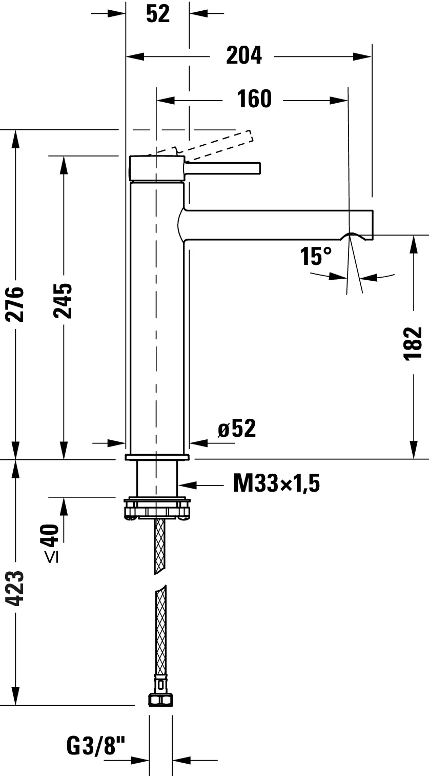 Duravit Circle ettgrepps tvättställsblandare L - Image 6