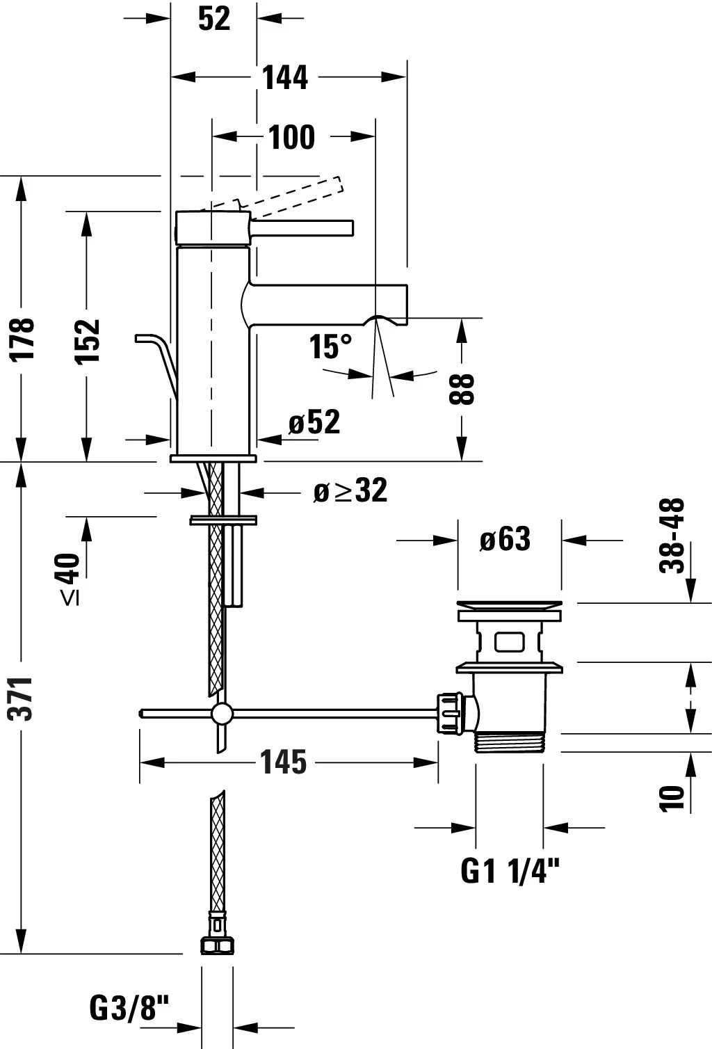 Duravit Circle ettgrepps tvättställsblandare S - Image 5