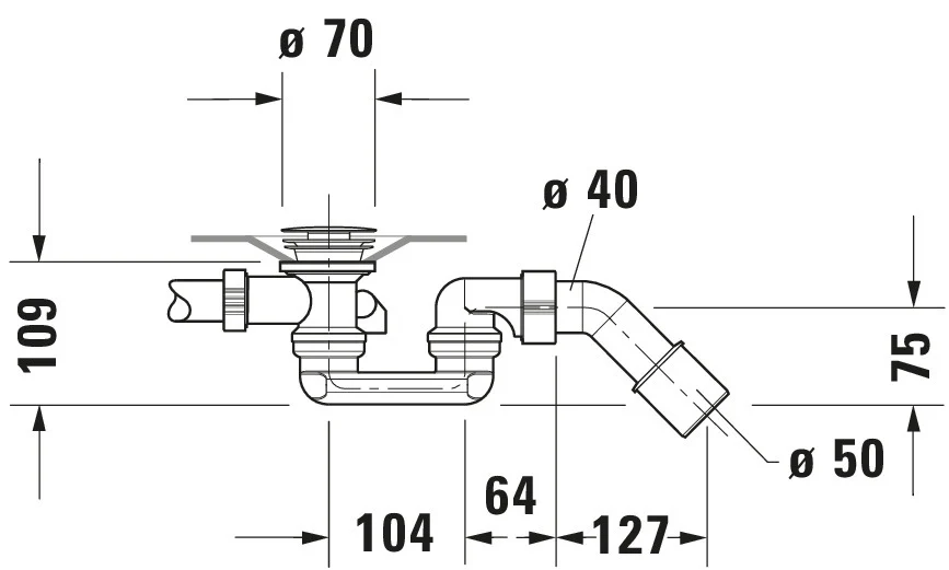 Duravit D-Code avlopps- och bräddavloppssats - Image 4