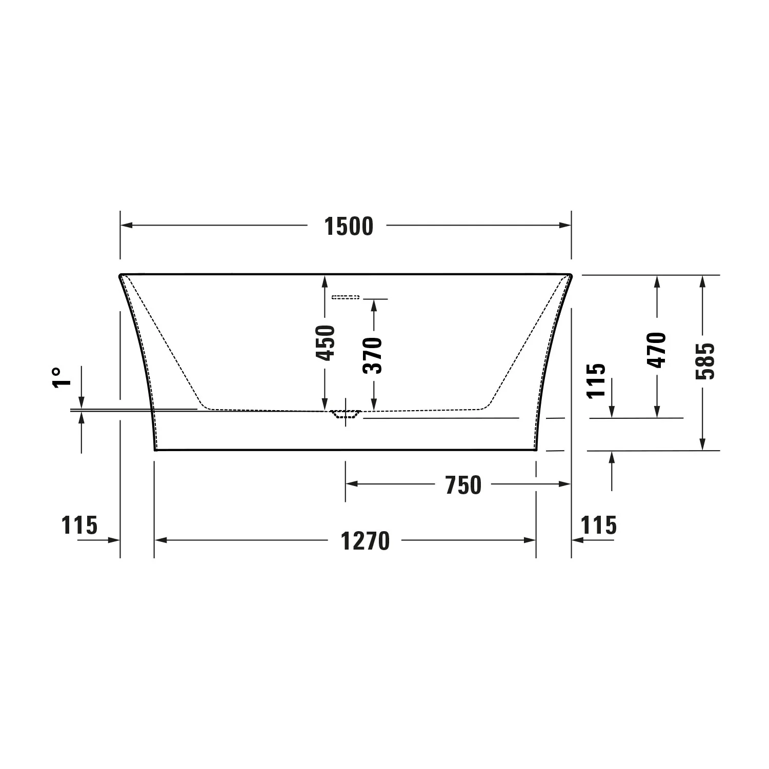 Duravit DuraDelfi väggmonterat badkar - Image 4