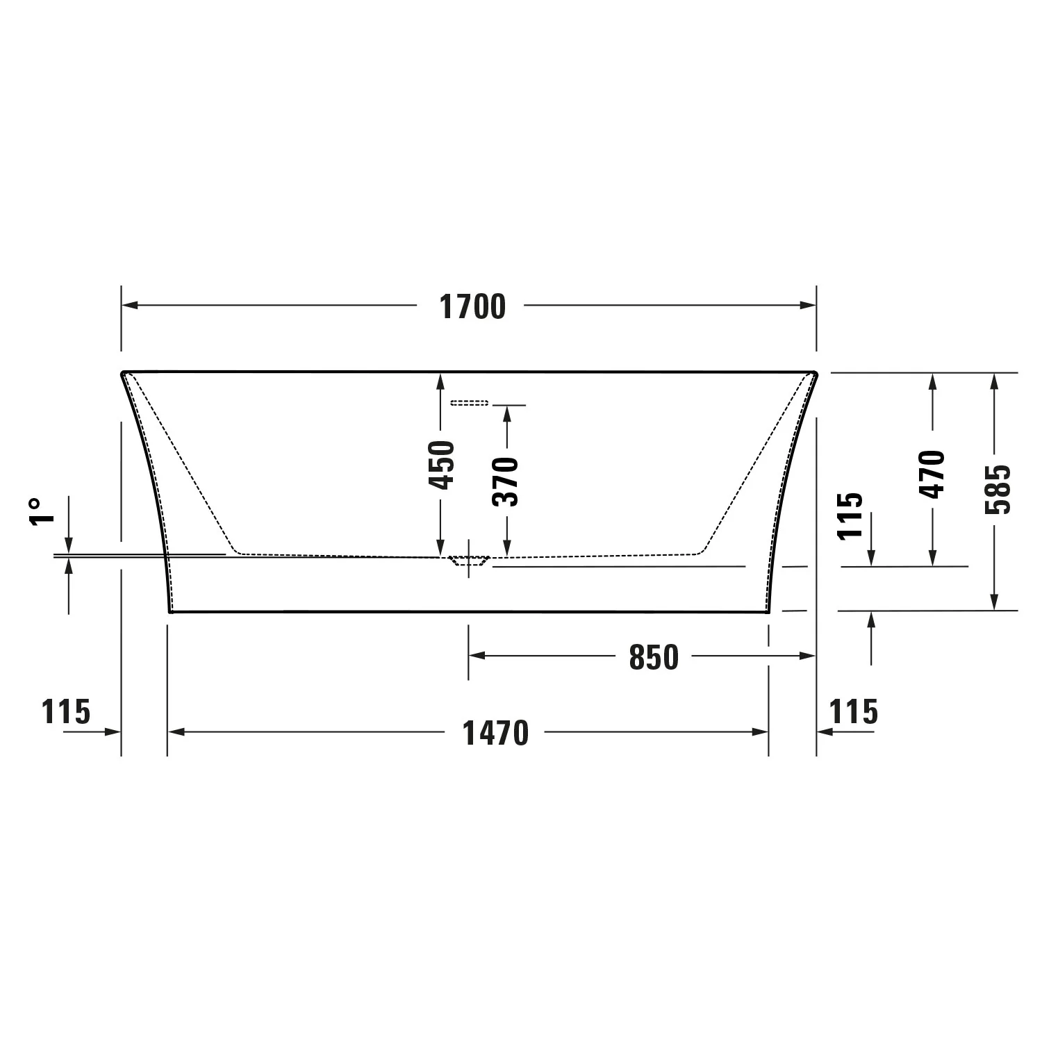 Duravit DuraDelfi väggmonterat badkar - Image 6