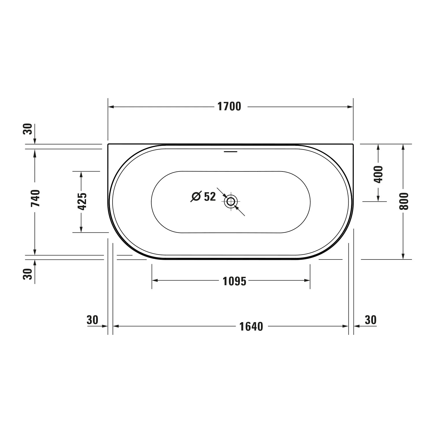 Duravit DuraDelfi väggmonterat badkar - Image 7