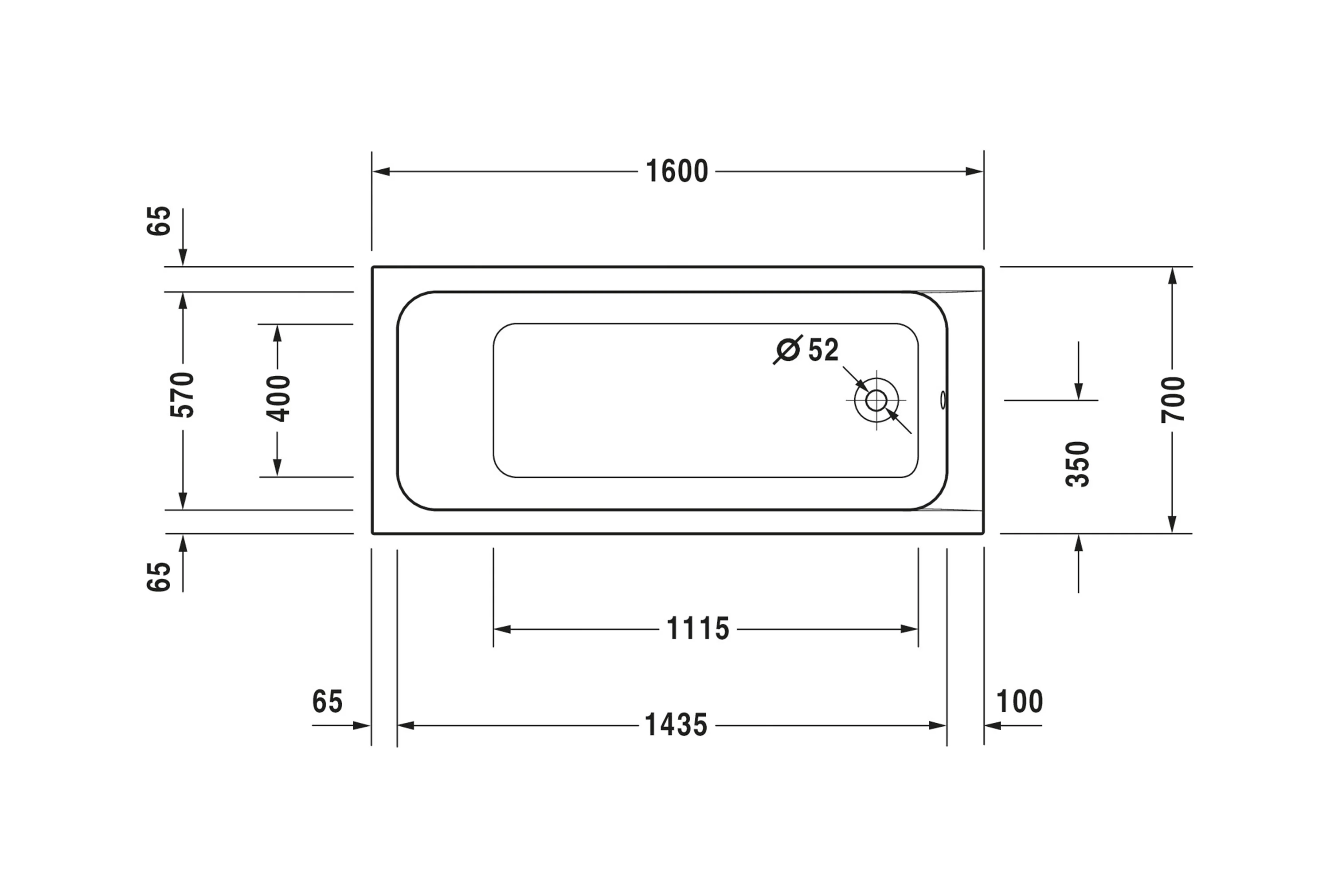 Duravit DuraLavant rektangulär badkar, för installation - Image 15