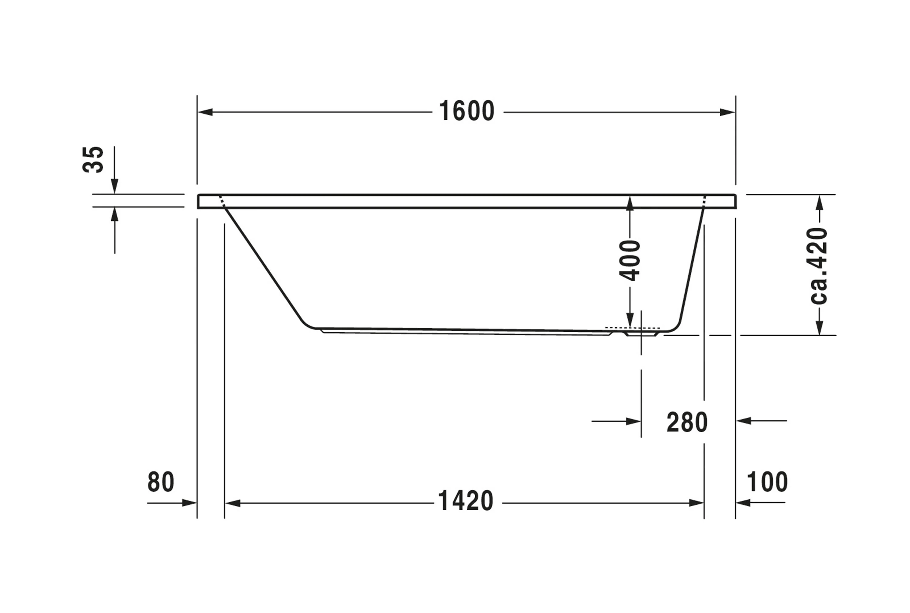 Duravit DuraLavant rektangulär badkar, för installation - Image 16
