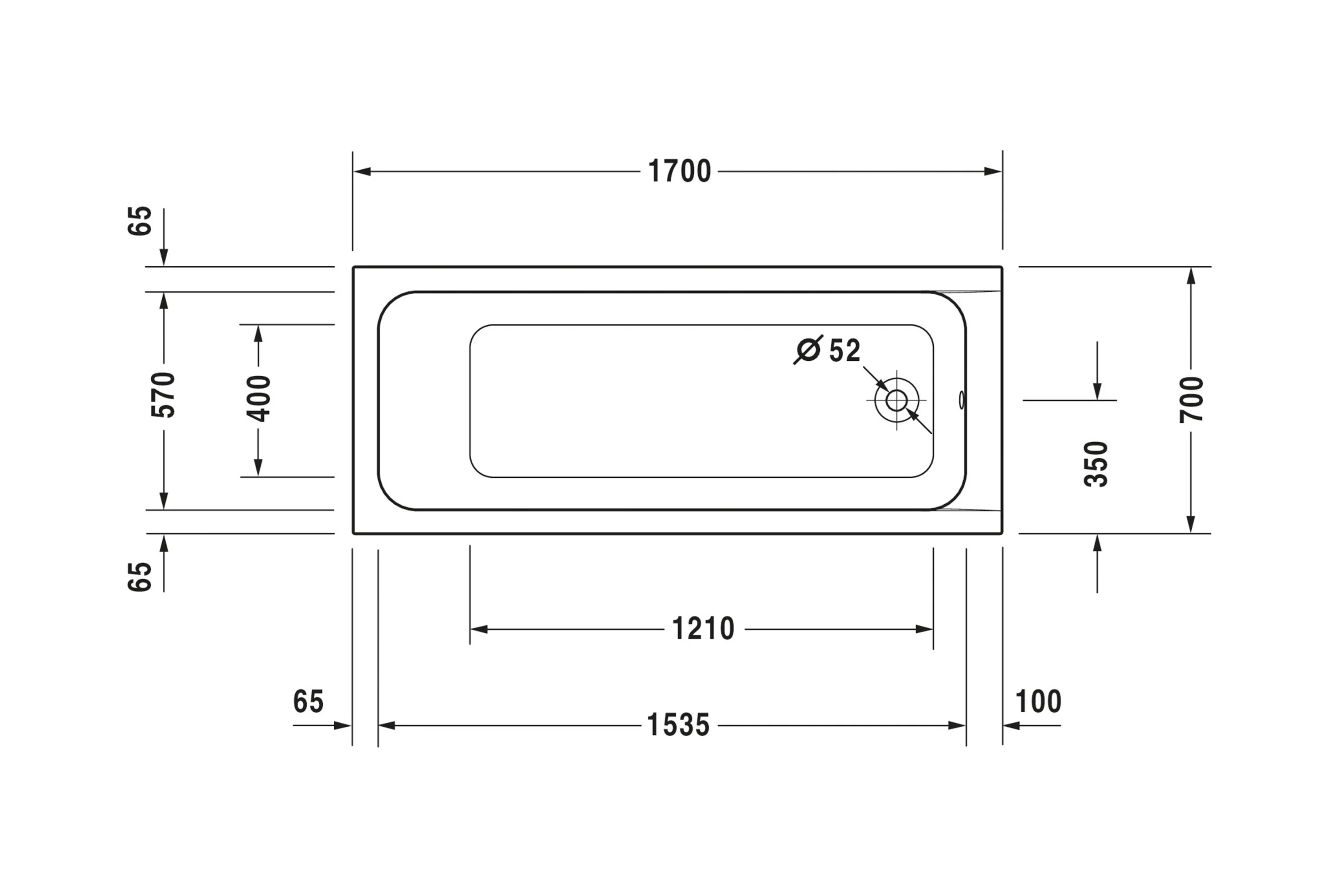 Duravit DuraLavant rektangulär badkar, för installation - Image 17