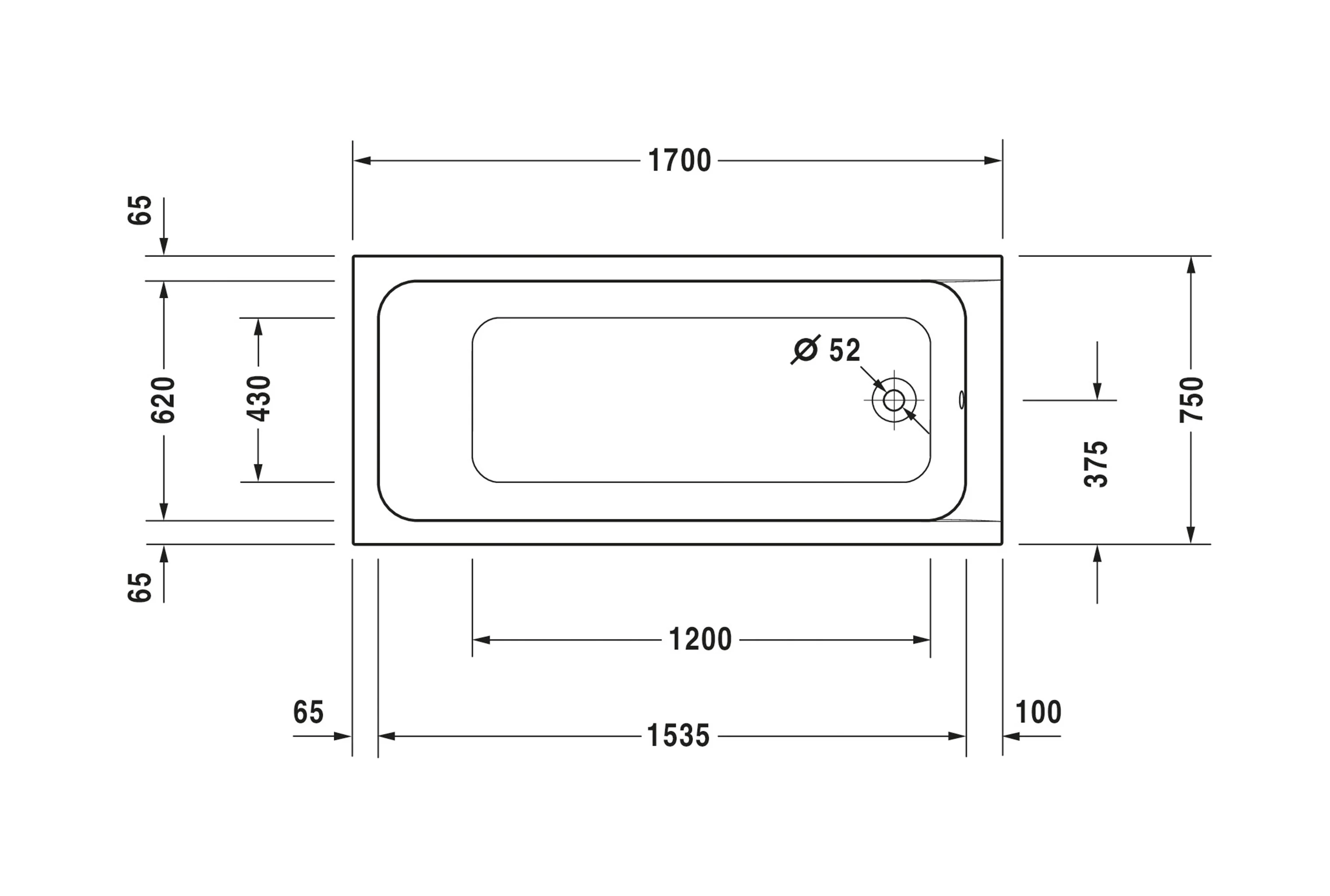 Duravit DuraLavant rektangulär badkar, för installation - Image 19