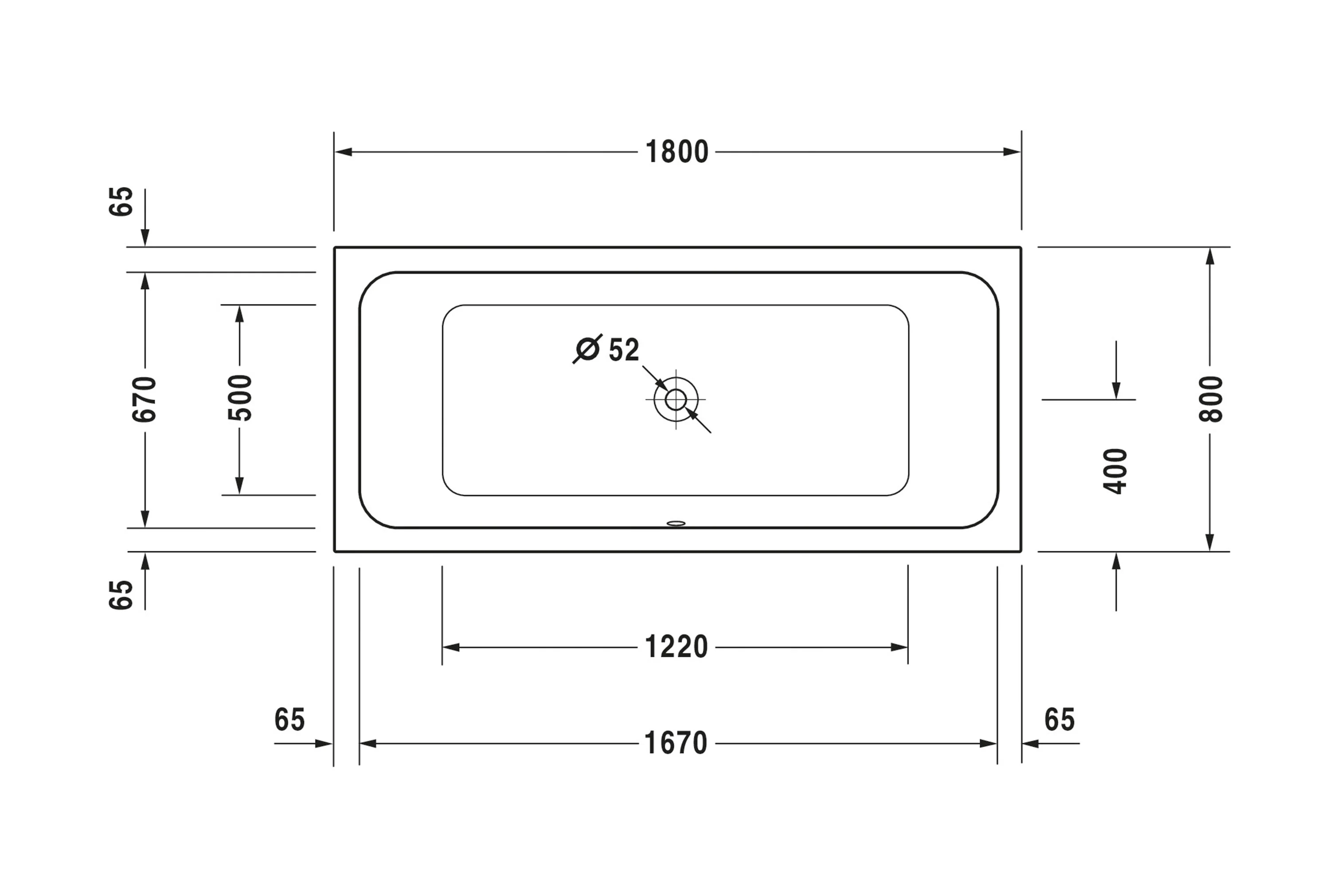Duravit DuraLavant rektangulär badkar, för installation - Image 21