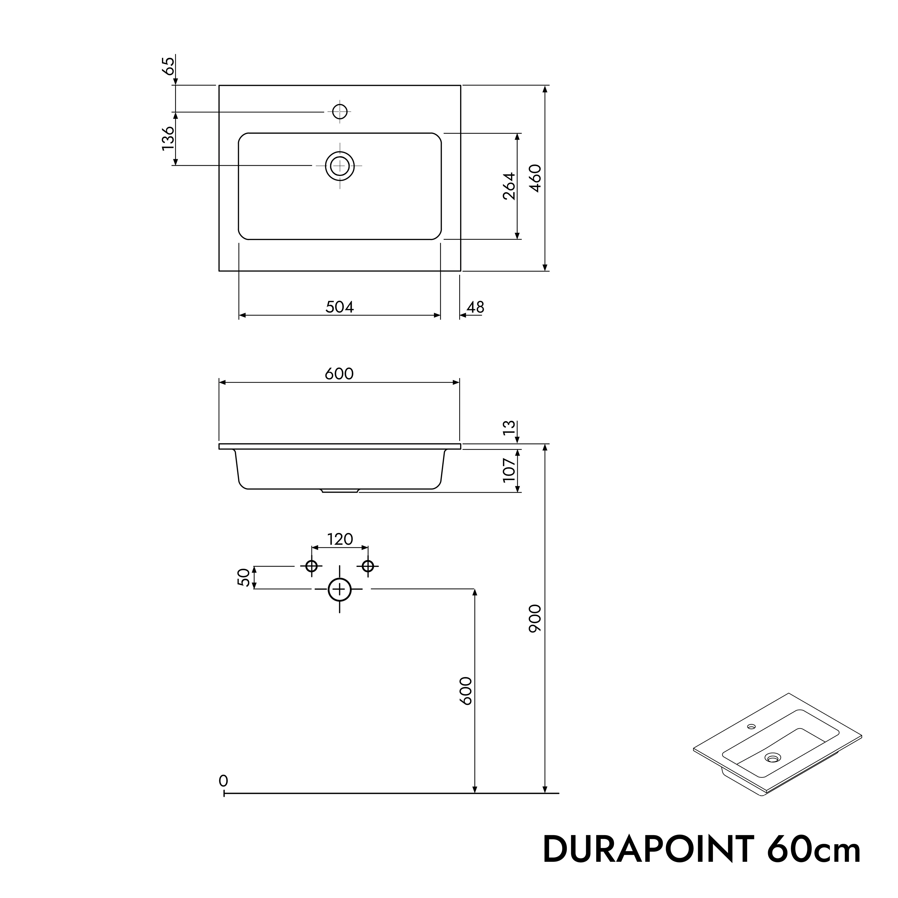 Duravit handfat med underskåp TIM 60 cm - Image 52